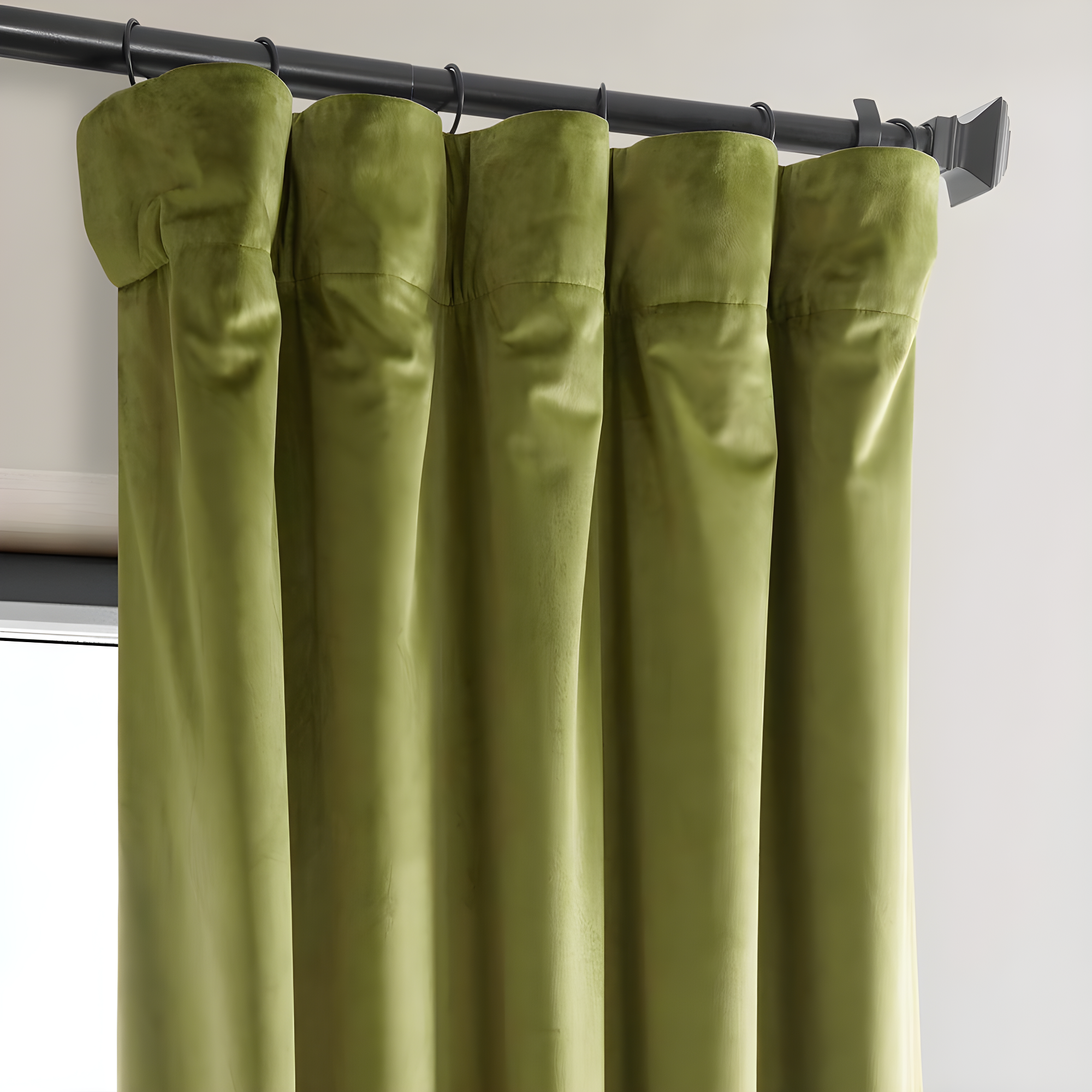 HPD Half Price Drapes Retro Green Heritage Plush Velvet Room Darkening Curtains for Bedroom & Living Room Curtains (1 Panel), Window Curtains 84 inches long, Rod Pocket Curtains & Drapes, 50W X 84L