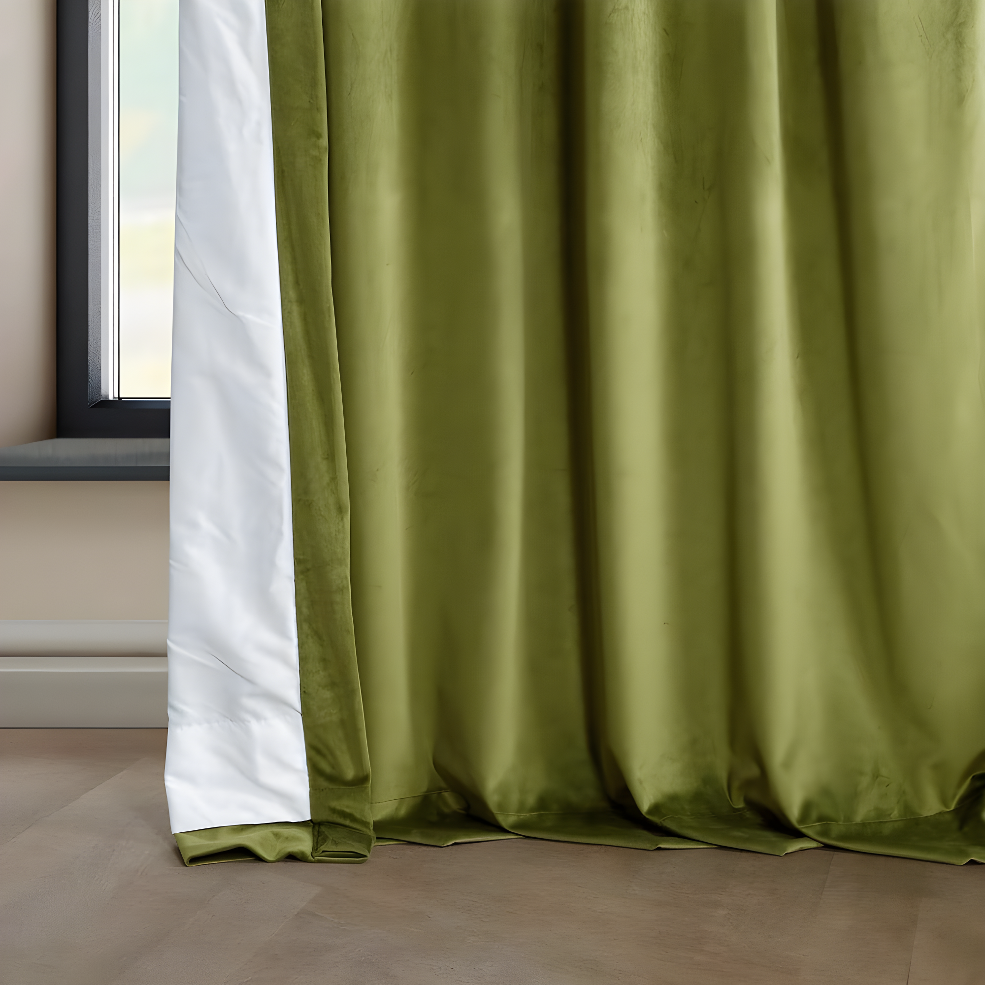 HPD Half Price Drapes Retro Green Heritage Plush Velvet Room Darkening Curtains for Bedroom & Living Room Curtains (1 Panel), Window Curtains 84 inches long, Rod Pocket Curtains & Drapes, 50W X 84L