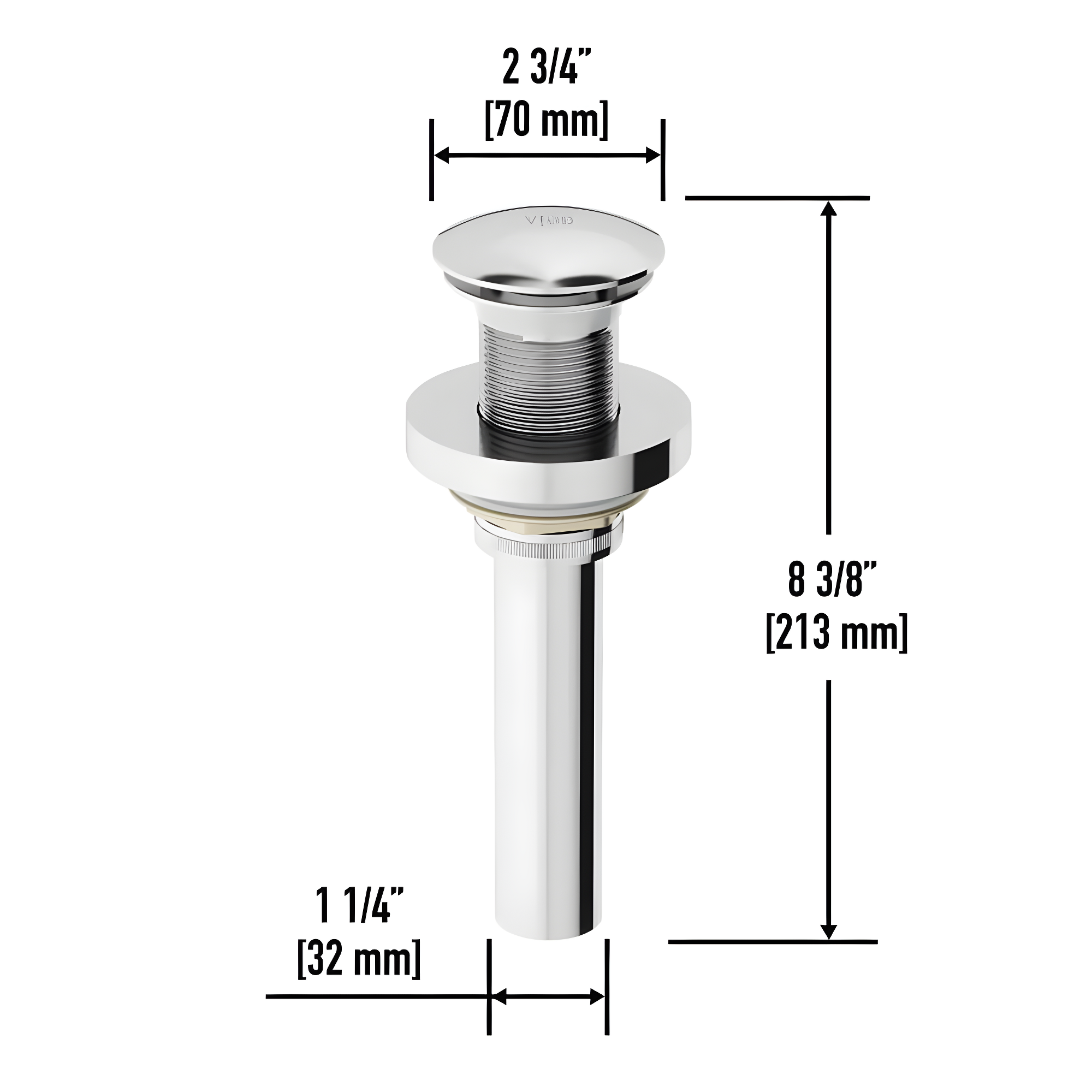 VIGO Vessel Bathroom Sink Pop-Up Drain and Mounting Ring in Chrome