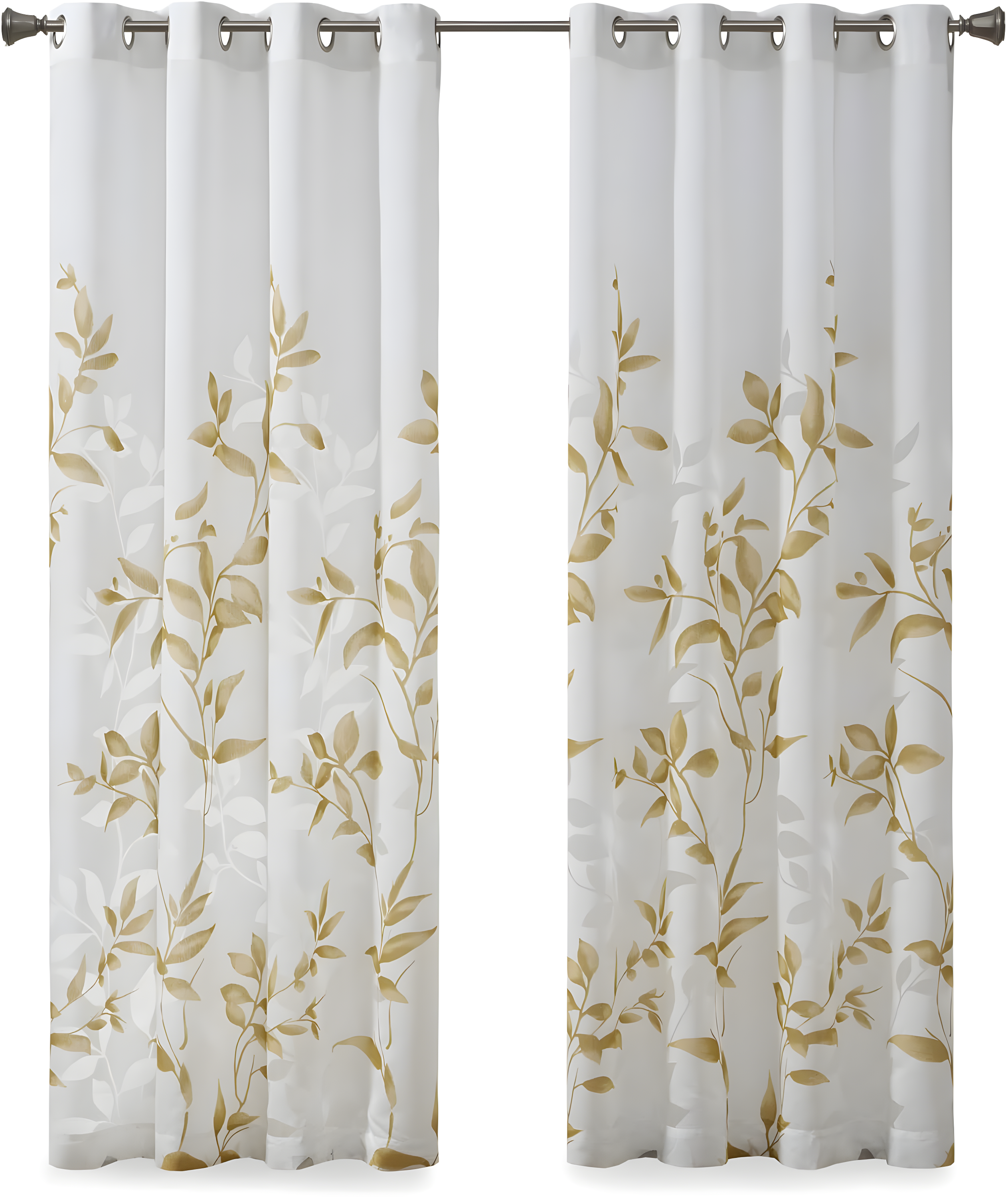 Madison Park Cecily Floral Printed Burnout Sheer Grommet Single Curtain Panel