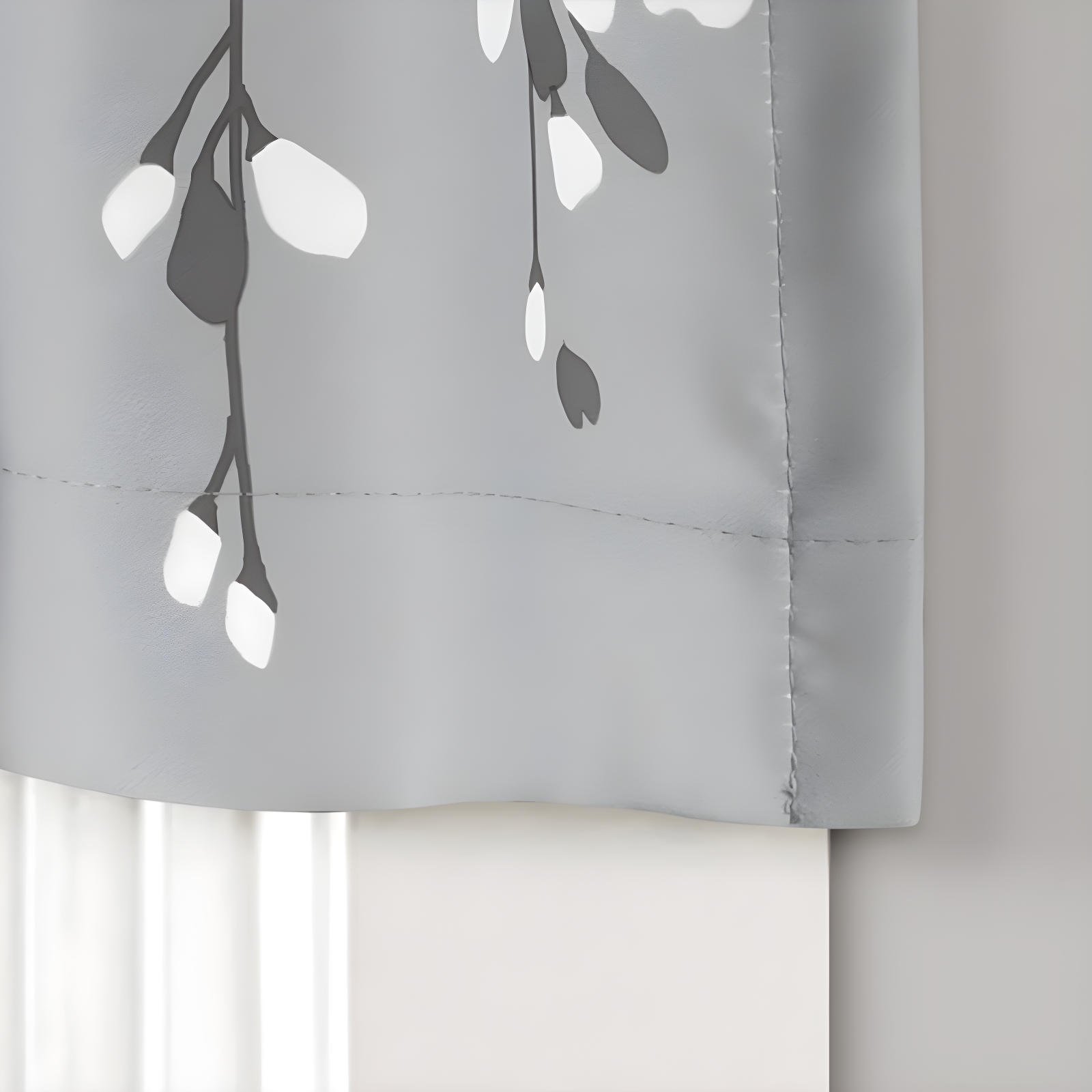 Floral Tailored 52'' W Window Valance