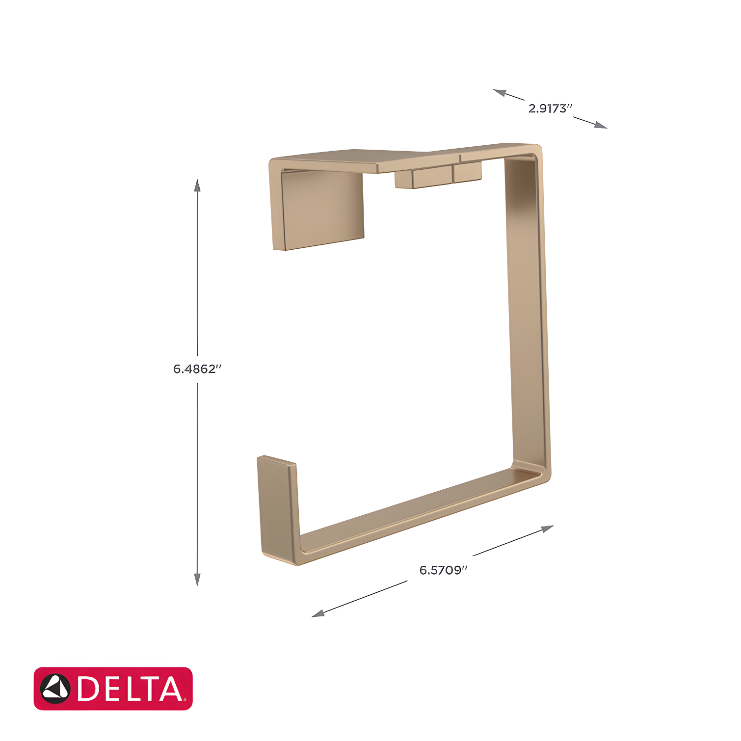 Vero Wall Mount Square Open Towel Ring Bath Hardware Accessory