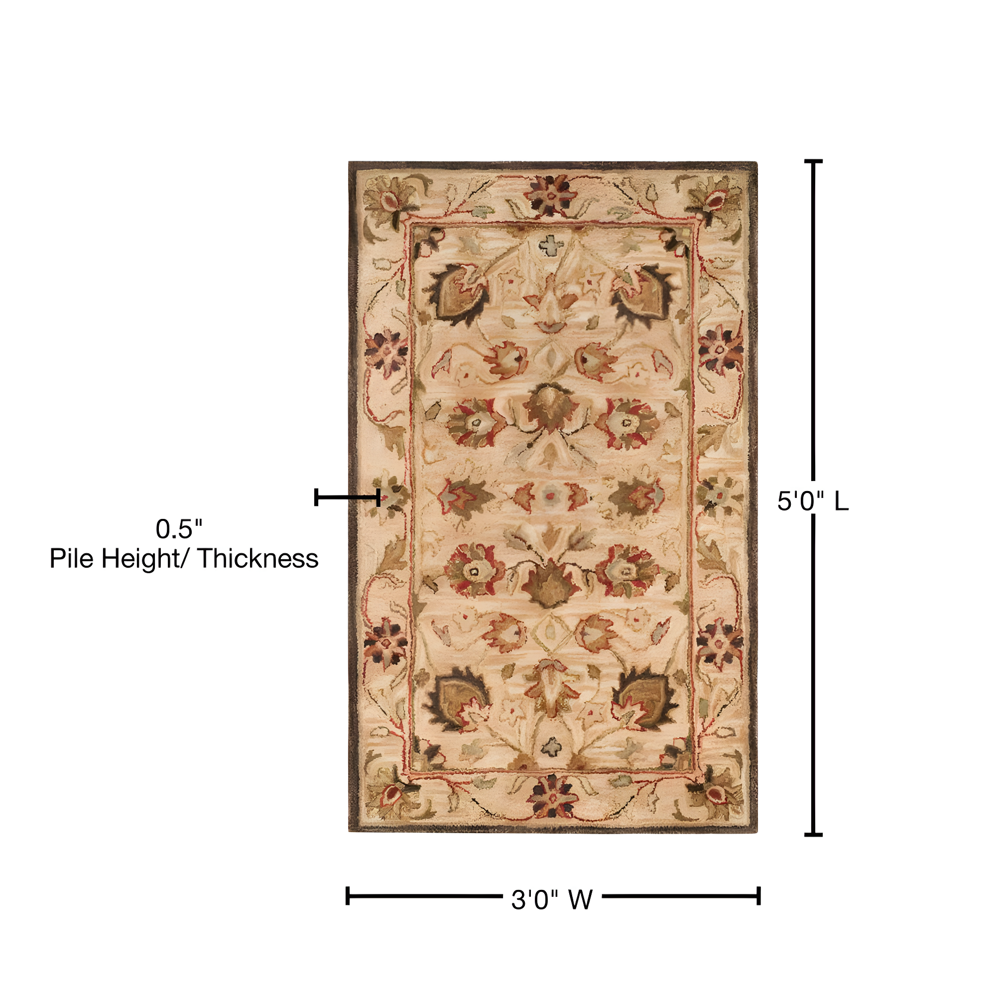 Antiquity AT812 Hand Tufted Indoor Accent Rug - Beige/Beige - 3'x5' - Safavieh