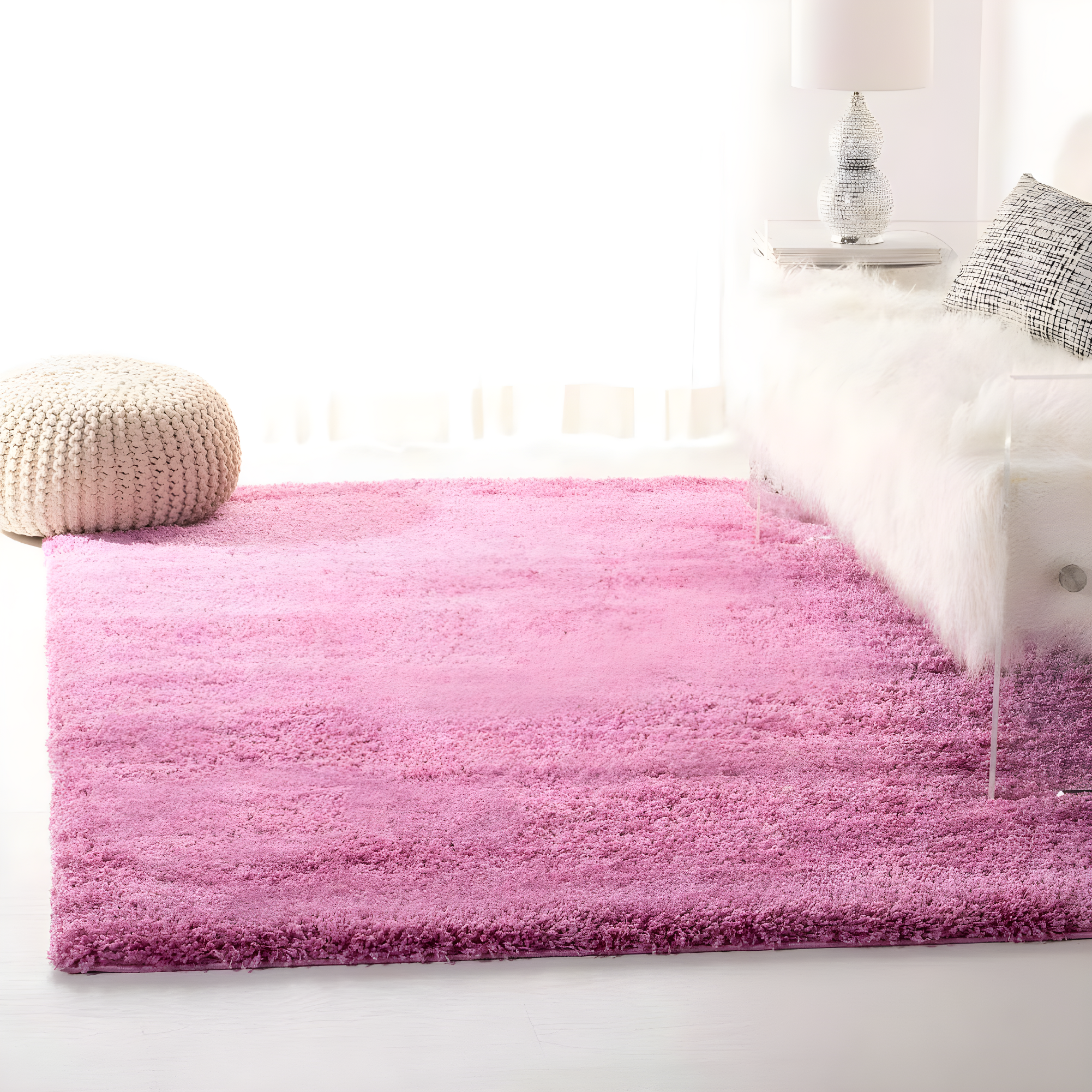 Shag SG151 Power Loomed Indoor Area Rug - Pink - 4'x6' - Safavieh.