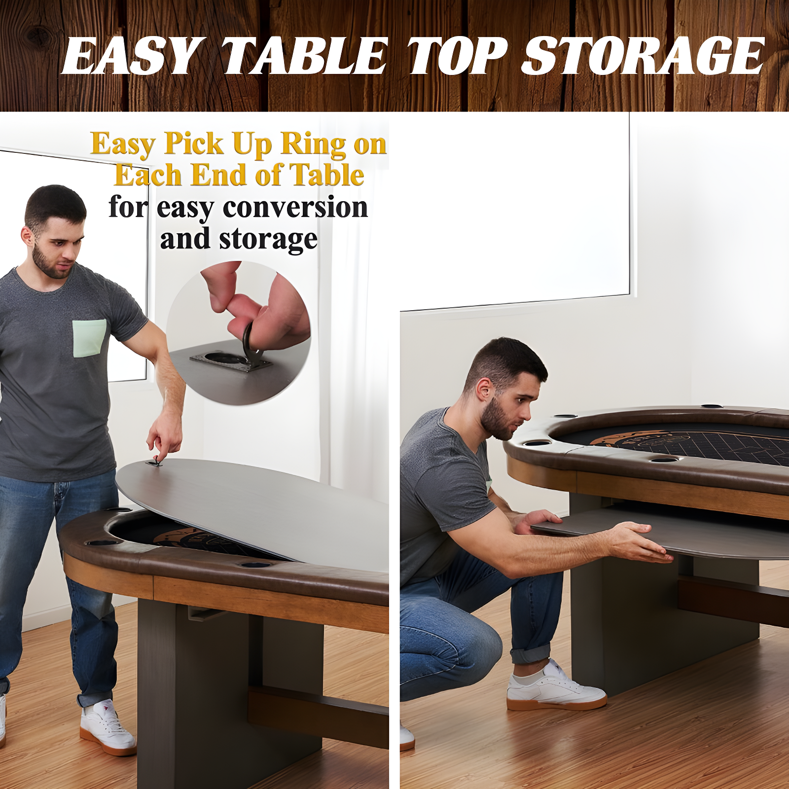 Barrington Urban 10-Player Poker Card Table with Dining Table Top