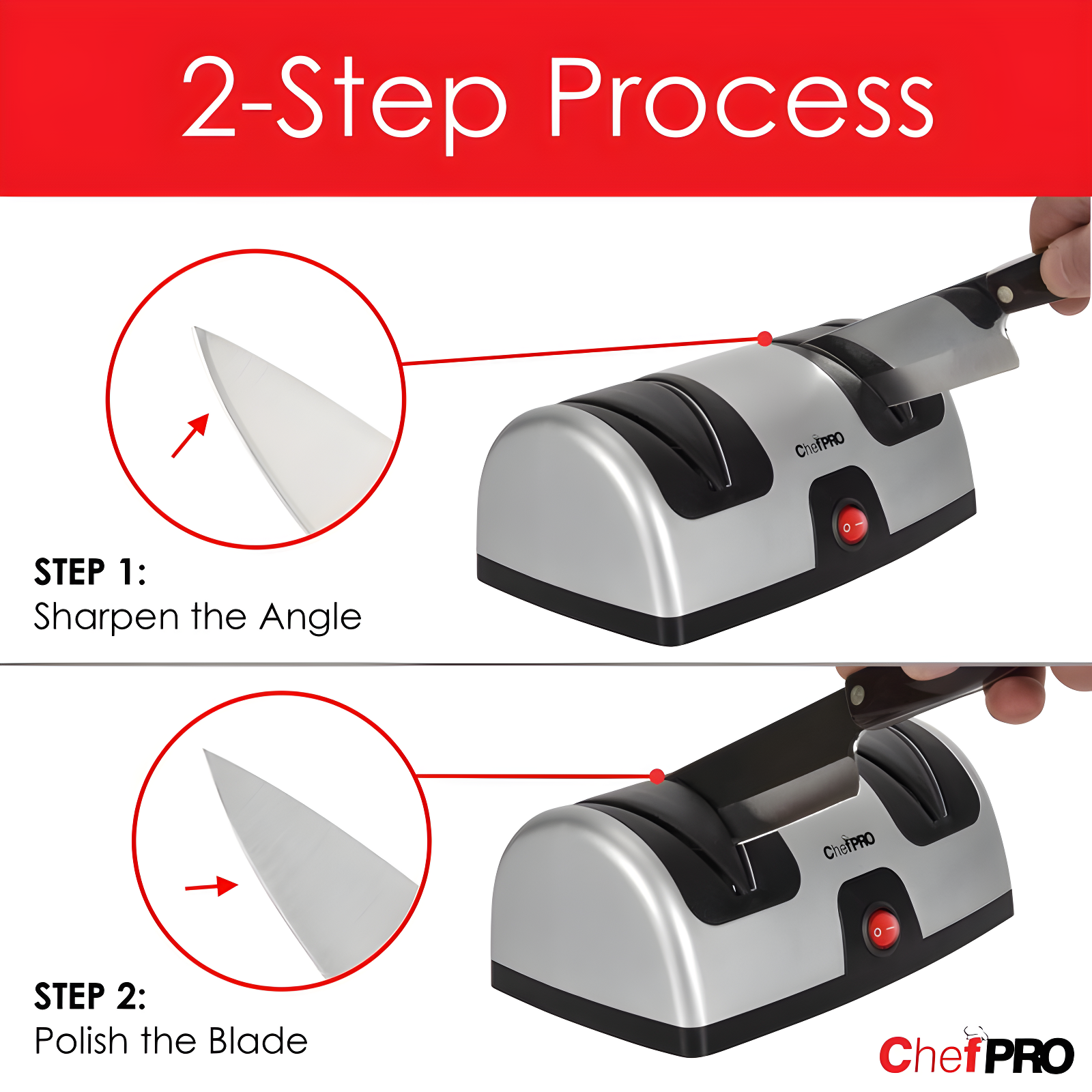 Chef Pro Chef Pro 2 Stages Electric Knife Sharpener