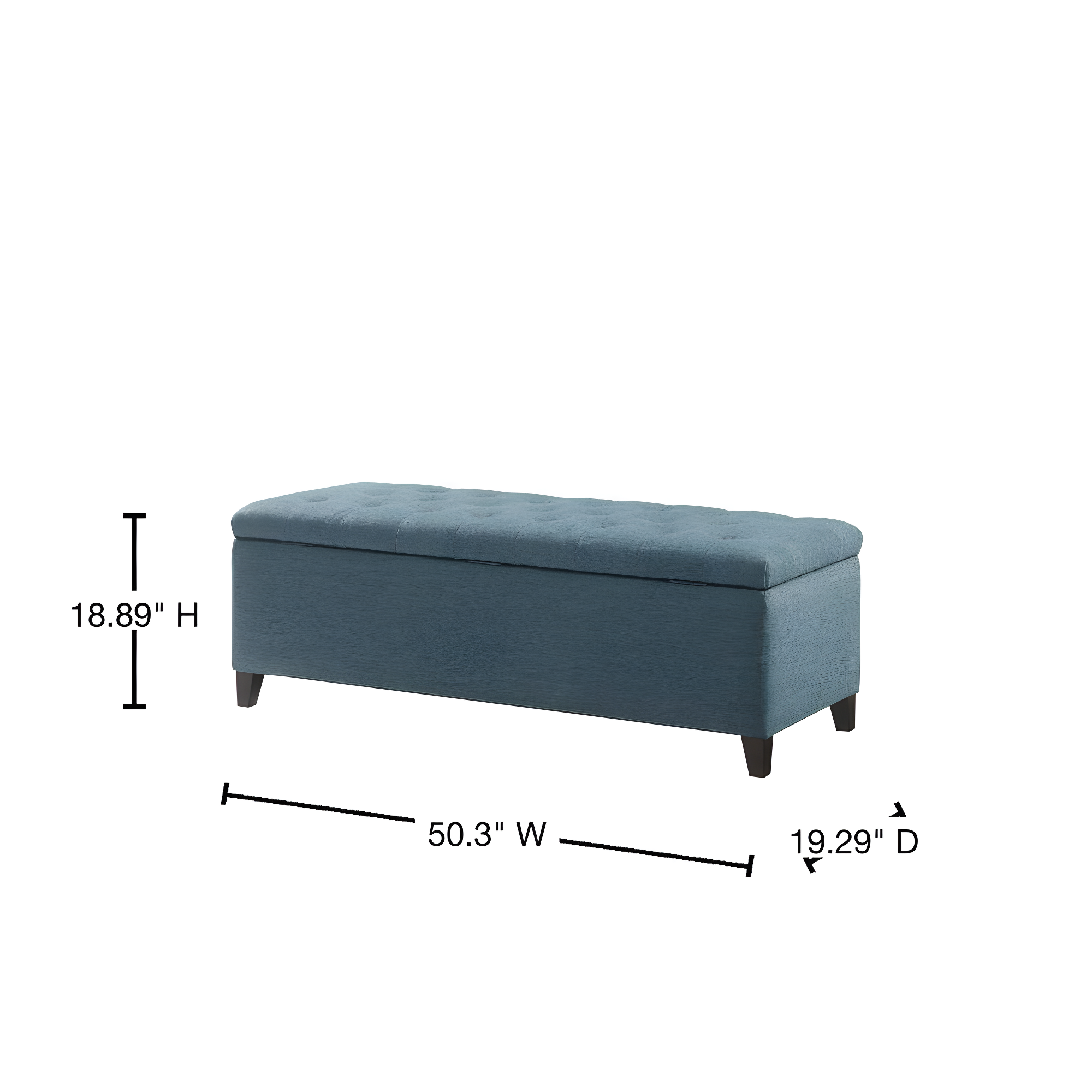 Selah Tufted Top Storage Bench Blue - Madison Park