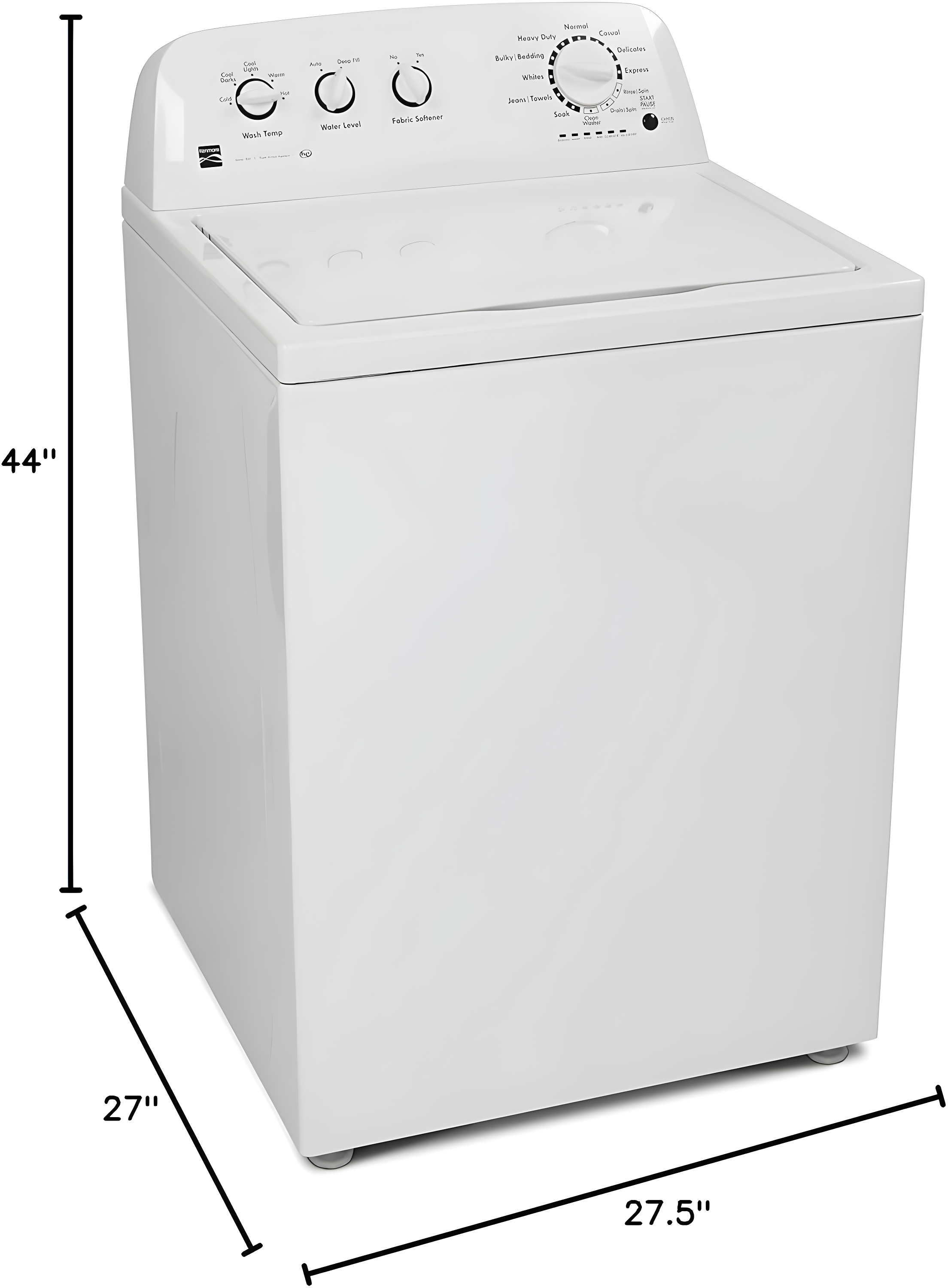 Kenmore 20362 Triple Action Agitator Top-Load Washer, 3.8 cu. ft, White