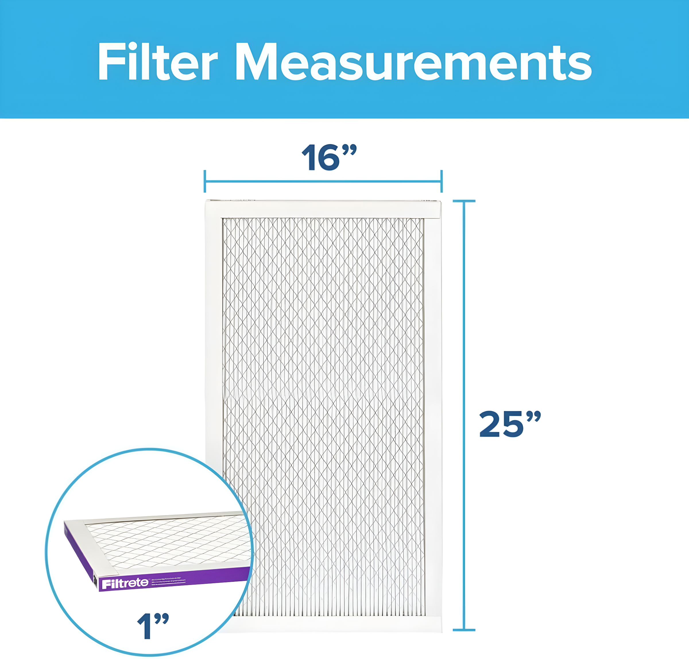 Filtrete 16x25x1 HVAC Furnace Air Filter, MPR 1500 MERV 12, Allergen, Bacteria and Virus, 1 Filter