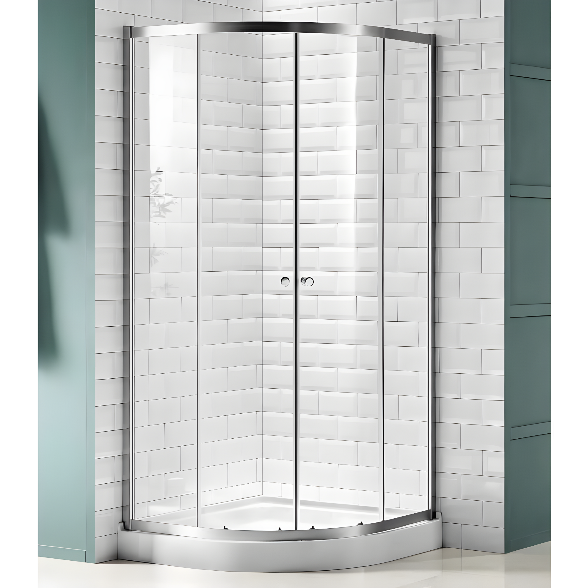 Mare Series 35.2'' W 76'' H Framed Round Reversible Shower Enclosure