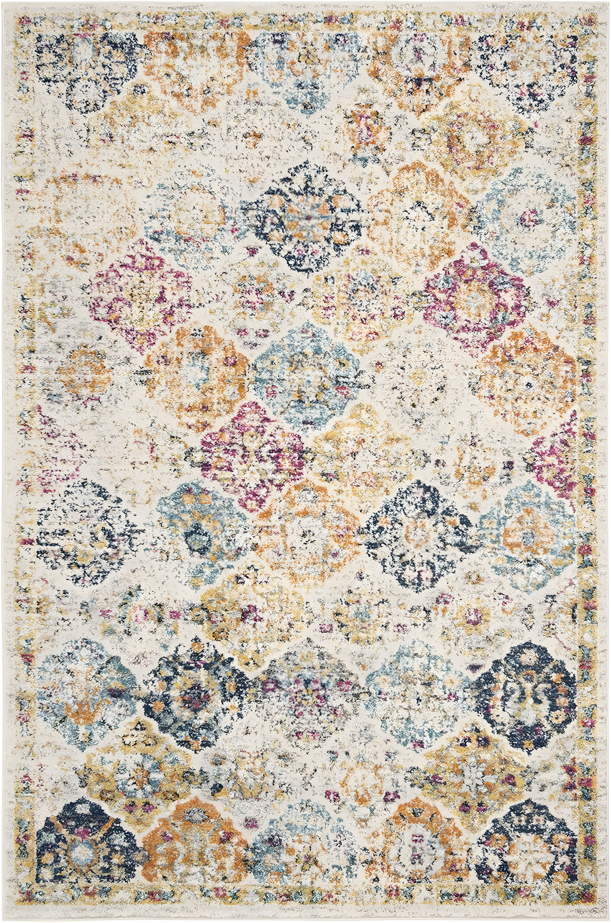 Madison MAD611 Power Loomed Indoor Area Rug - Cream/Multi - 4'x6' - Safavieh