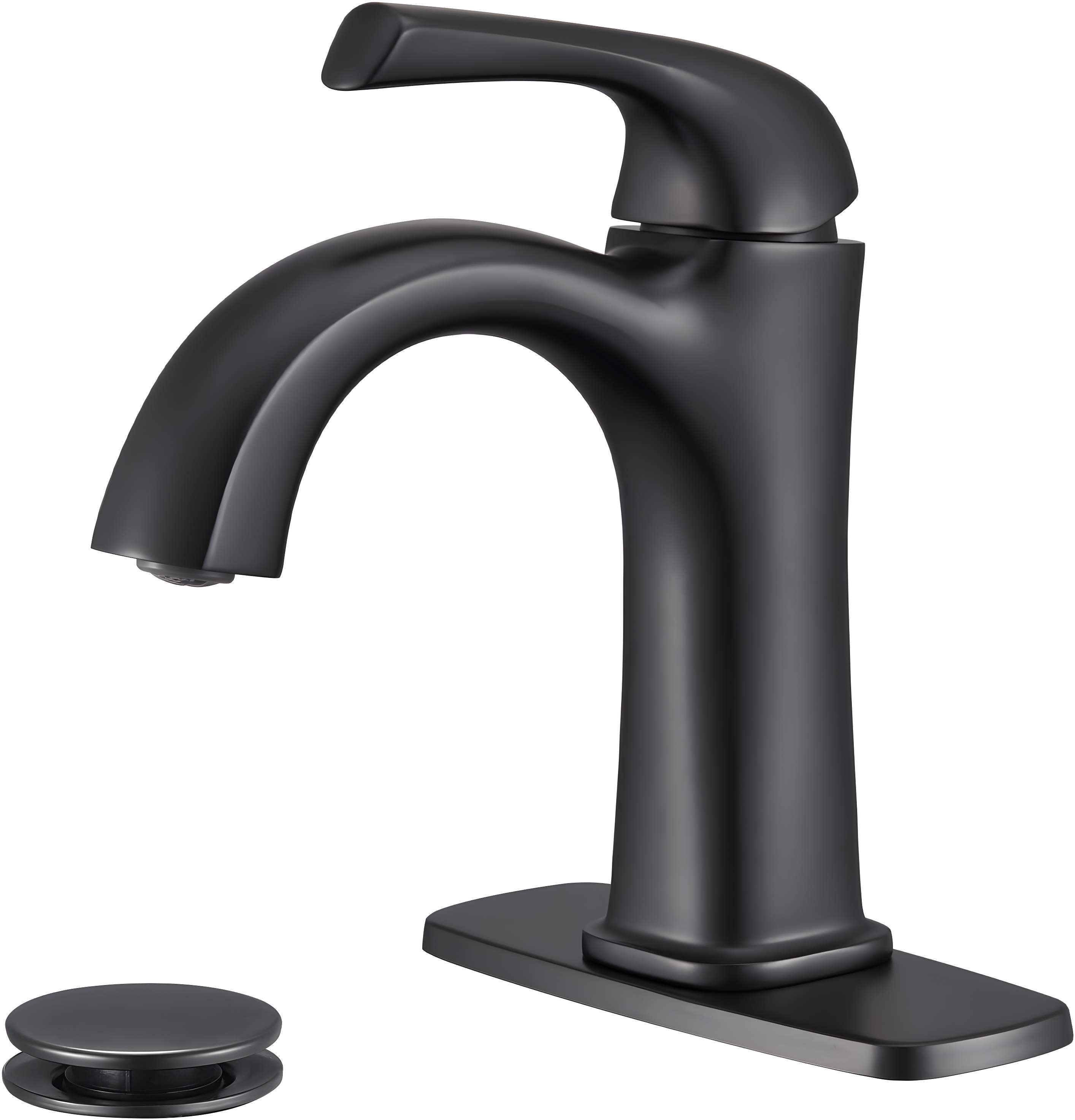 Arvo Single Hole Bathroom Faucet with Drain Assembly, Single Handle Bathroom Sink Faucet