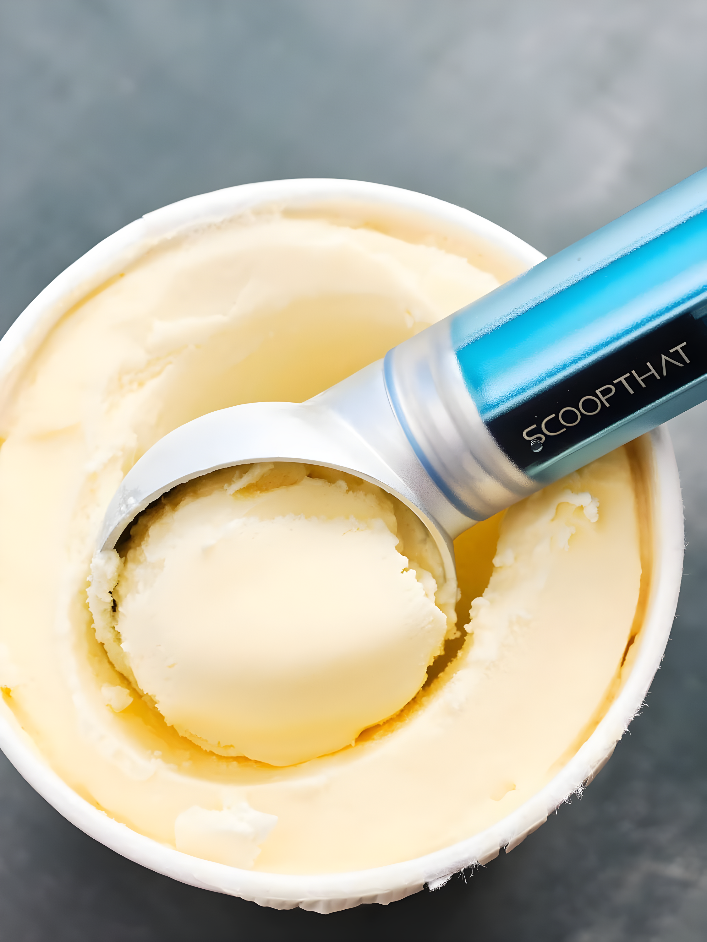 THAT Inventions ScoopTHAT Radii advanced thermal ring ice cream scooper - silver/blue
