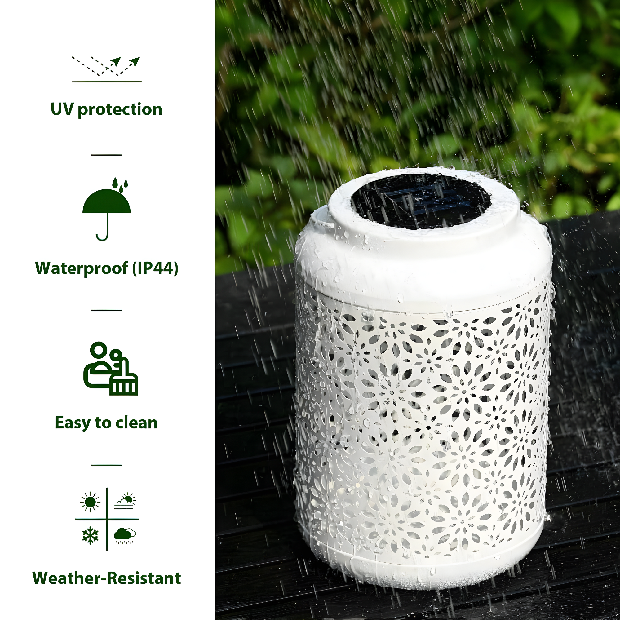 8.75'' Solar Powered Integrated LED Outdoor Lantern