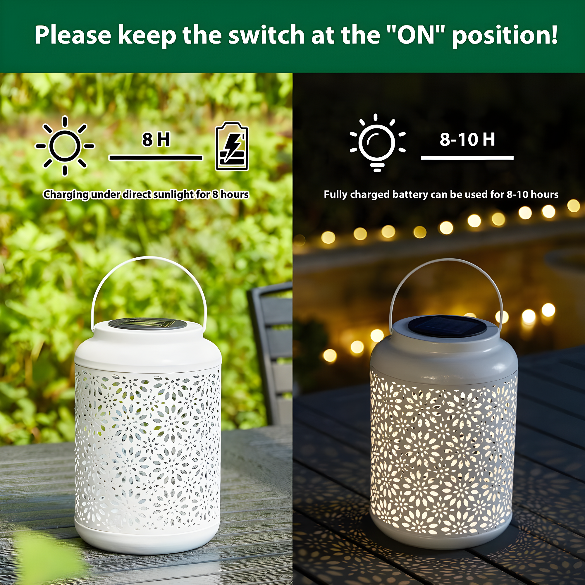 8.75'' Solar Powered Integrated LED Outdoor Lantern