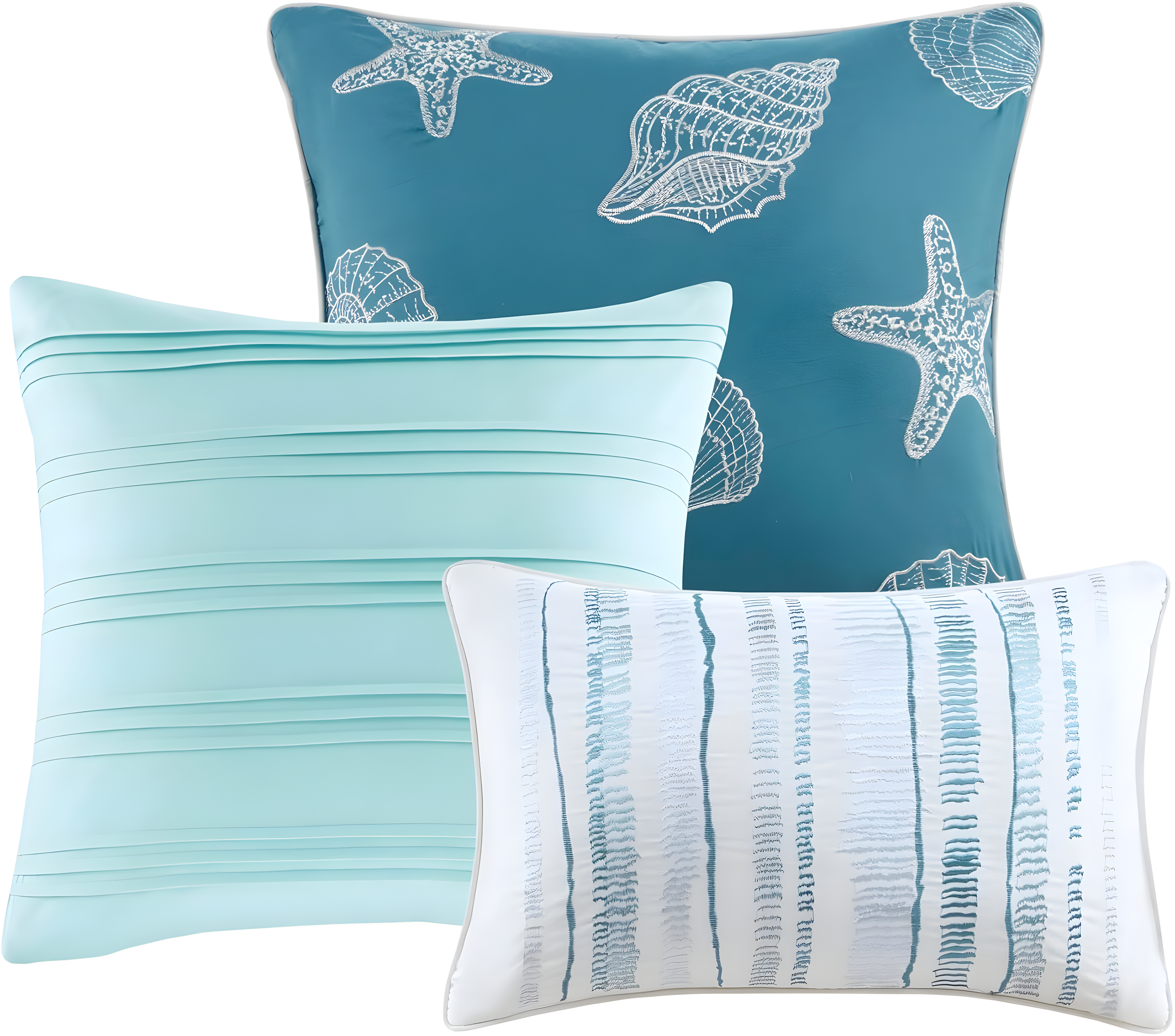 Madison Park Marina 6 Piece Printed Quilt Set with Throw Pillows