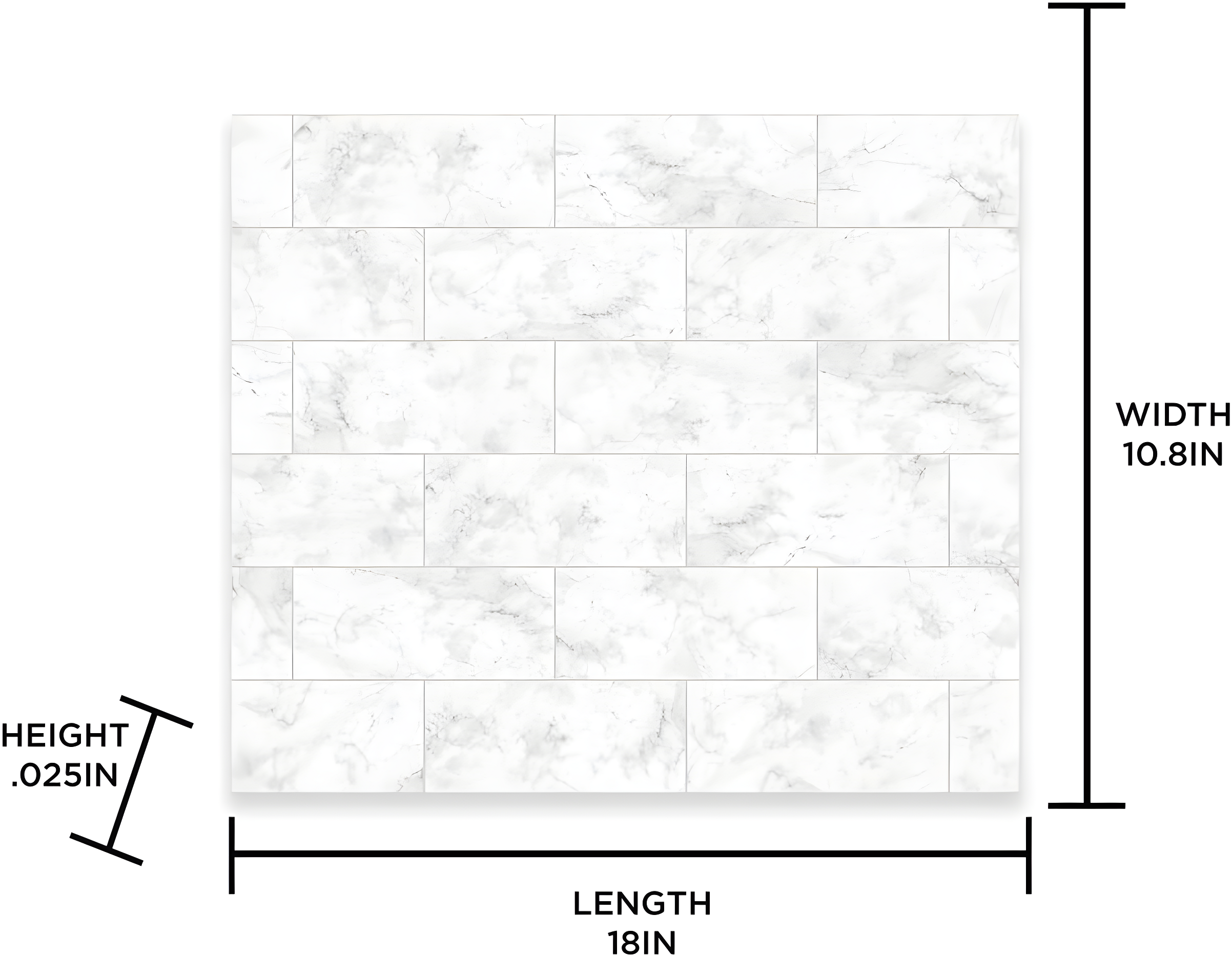 Brewster Home Fashions Marble Tile Peel & Stick Backsplash