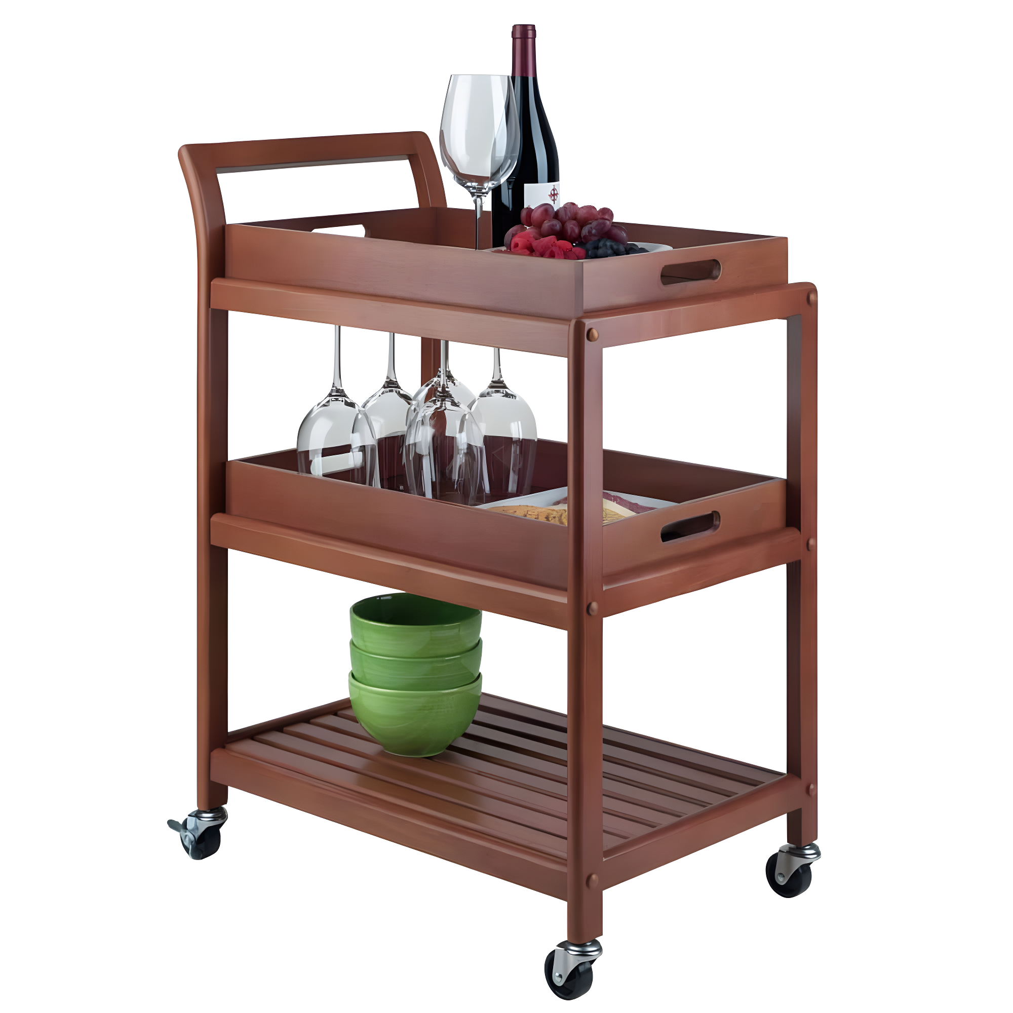 Skyline Decor Albert 33.27'' H x 24.8'' W Utility Cart with Wheels
