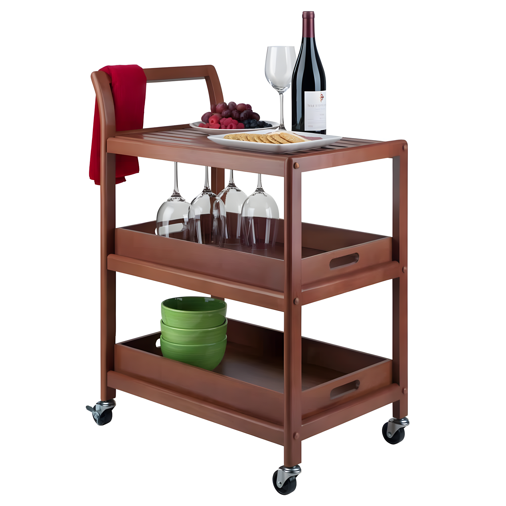 Skyline Decor Albert 33.27'' H x 24.8'' W Utility Cart with Wheels