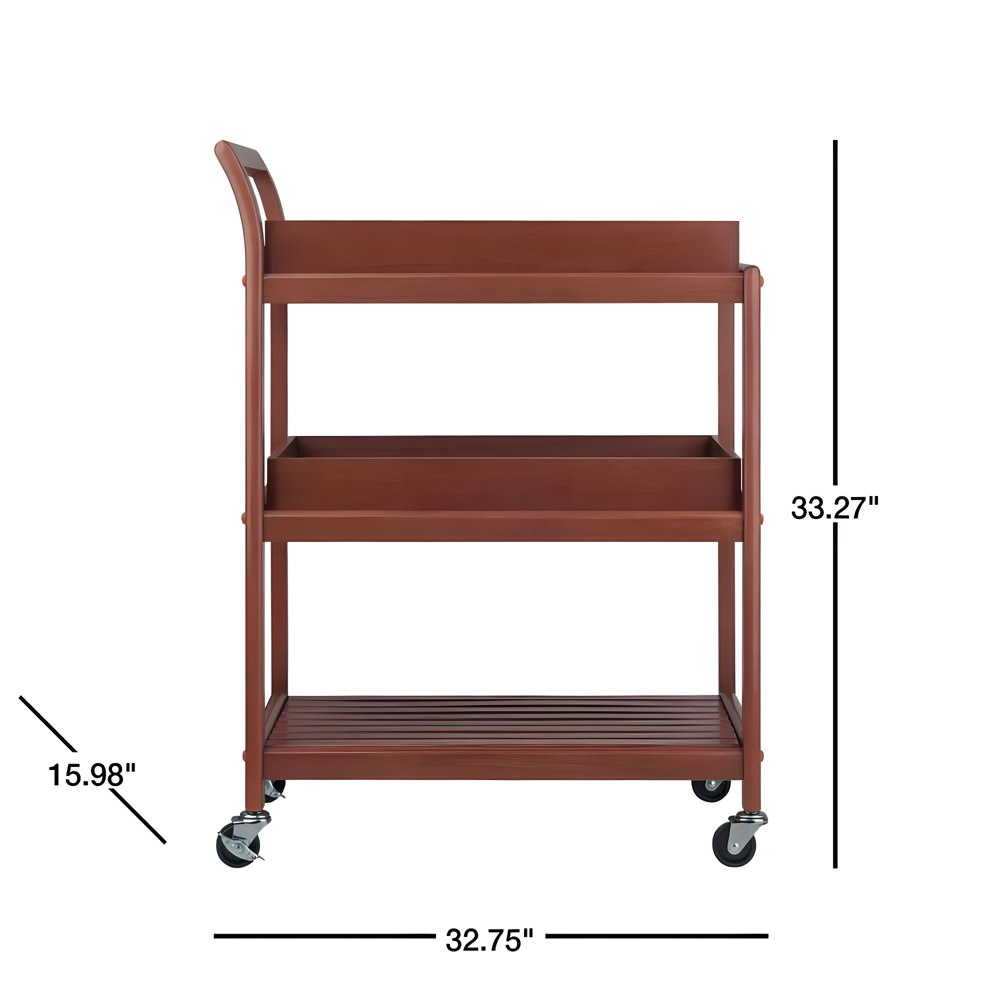 Skyline Decor Albert 33.27'' H x 24.8'' W Utility Cart with Wheels