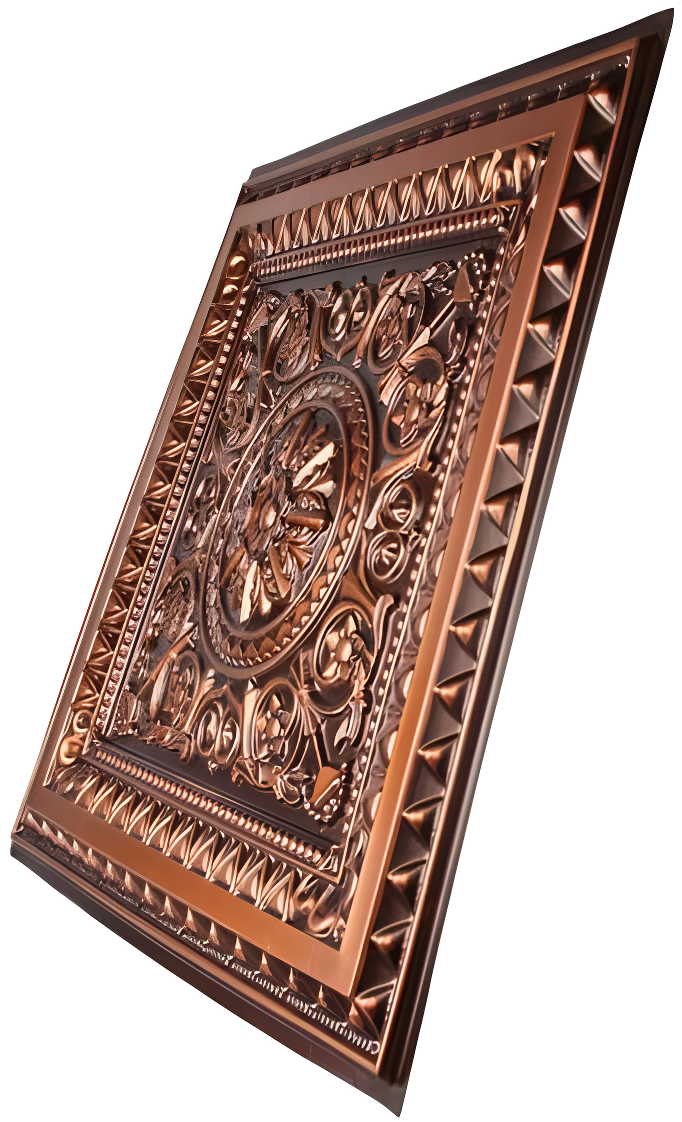 Marseille 24'' W Textured PVC Drop-In Ceiling Tile In Antique Gold