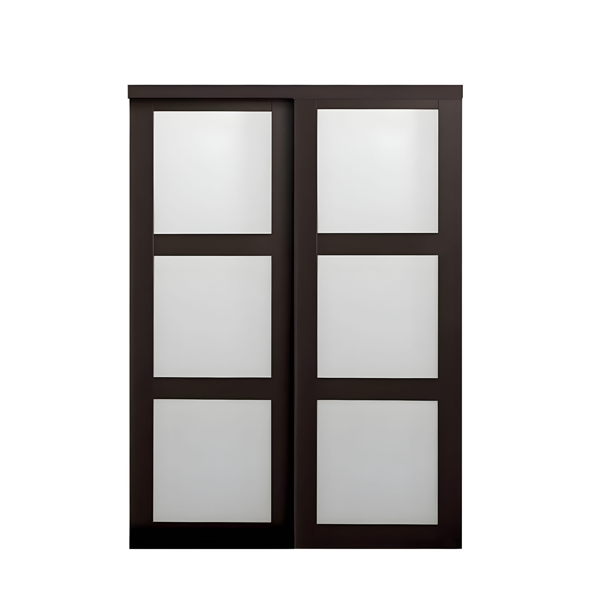 80'' Solid + Manufactured Wood Glass Low-Gloss Sliding Closet Doors