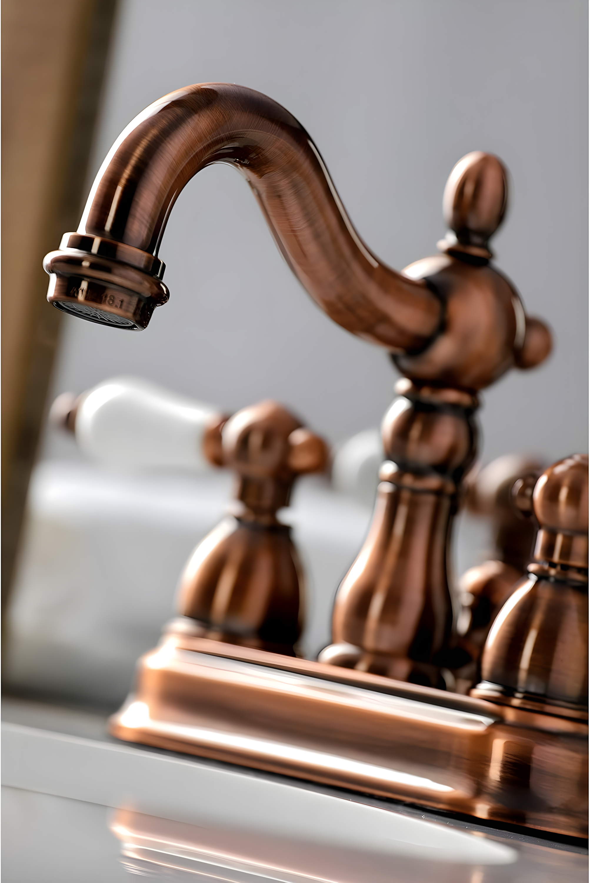 Kingston Brass Heritage Two-Handle 3-Hole Deck Mount 4" Centerset Bathroom Faucet with Plastic Pop-Up