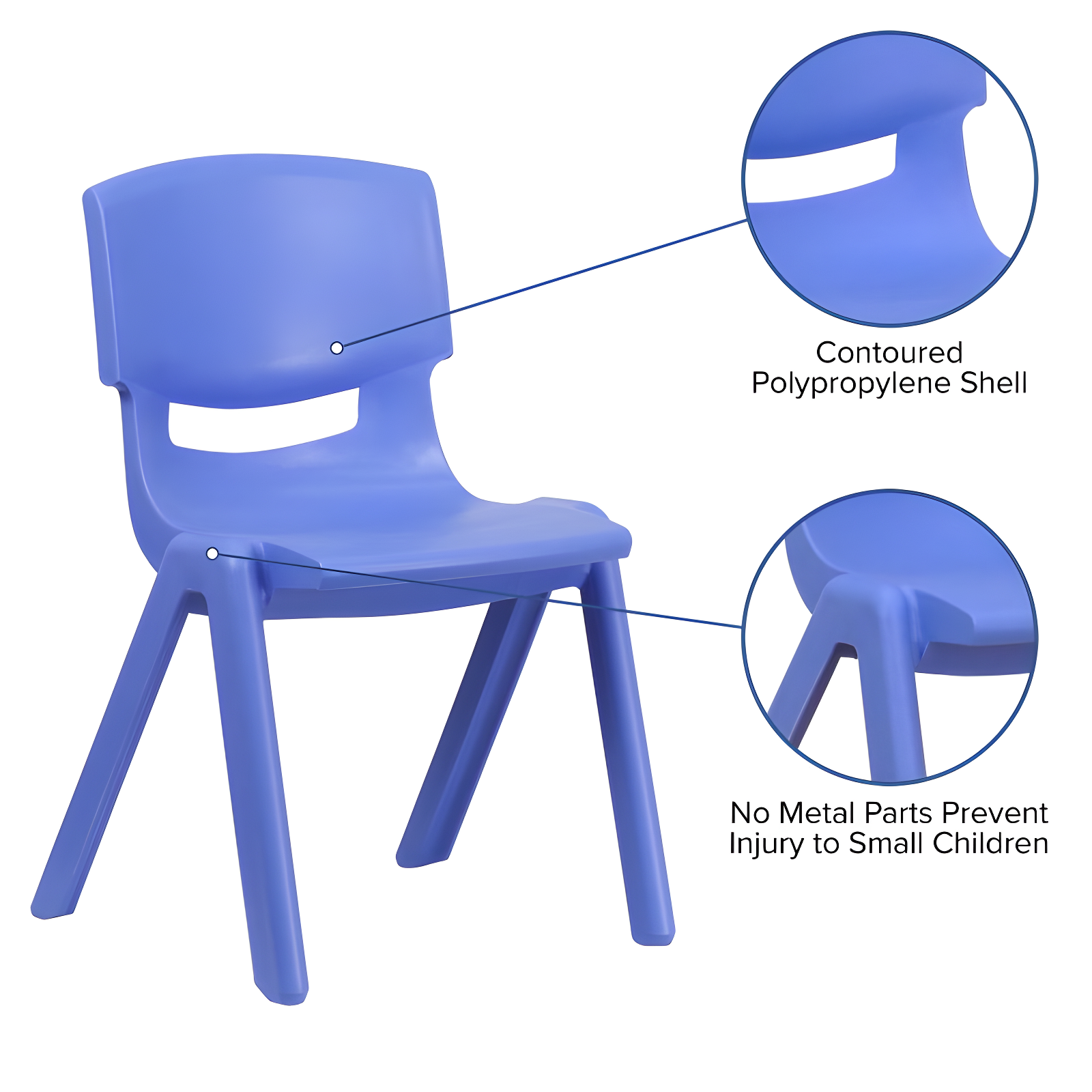 Flash Furniture Goddard Plastic Stack School Chair with Seat, 3rd-7th School Chair (Set of 4)