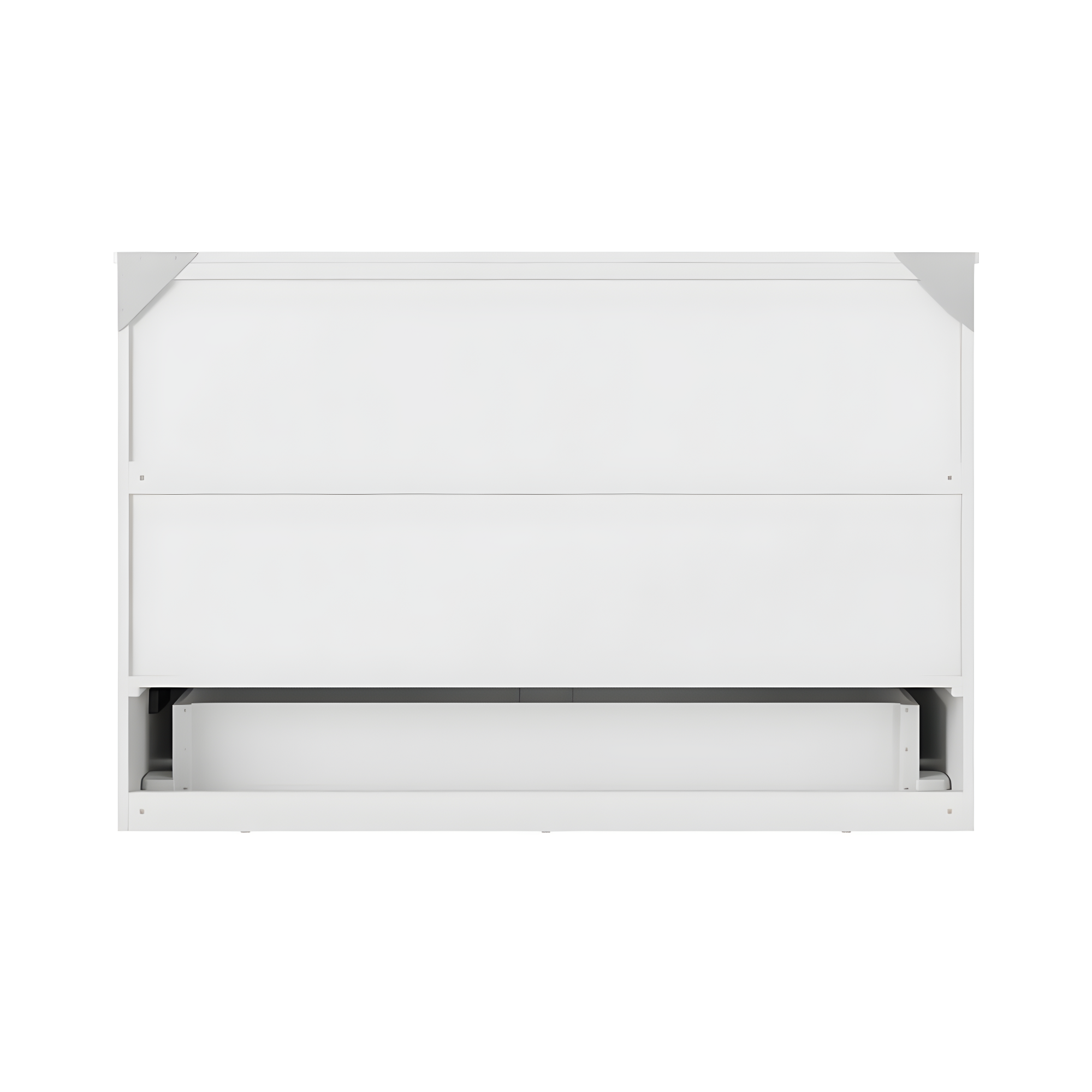 AFI Alpine Queen Wood Murphy Bed Chest with Mattress and Built-in Charger, White