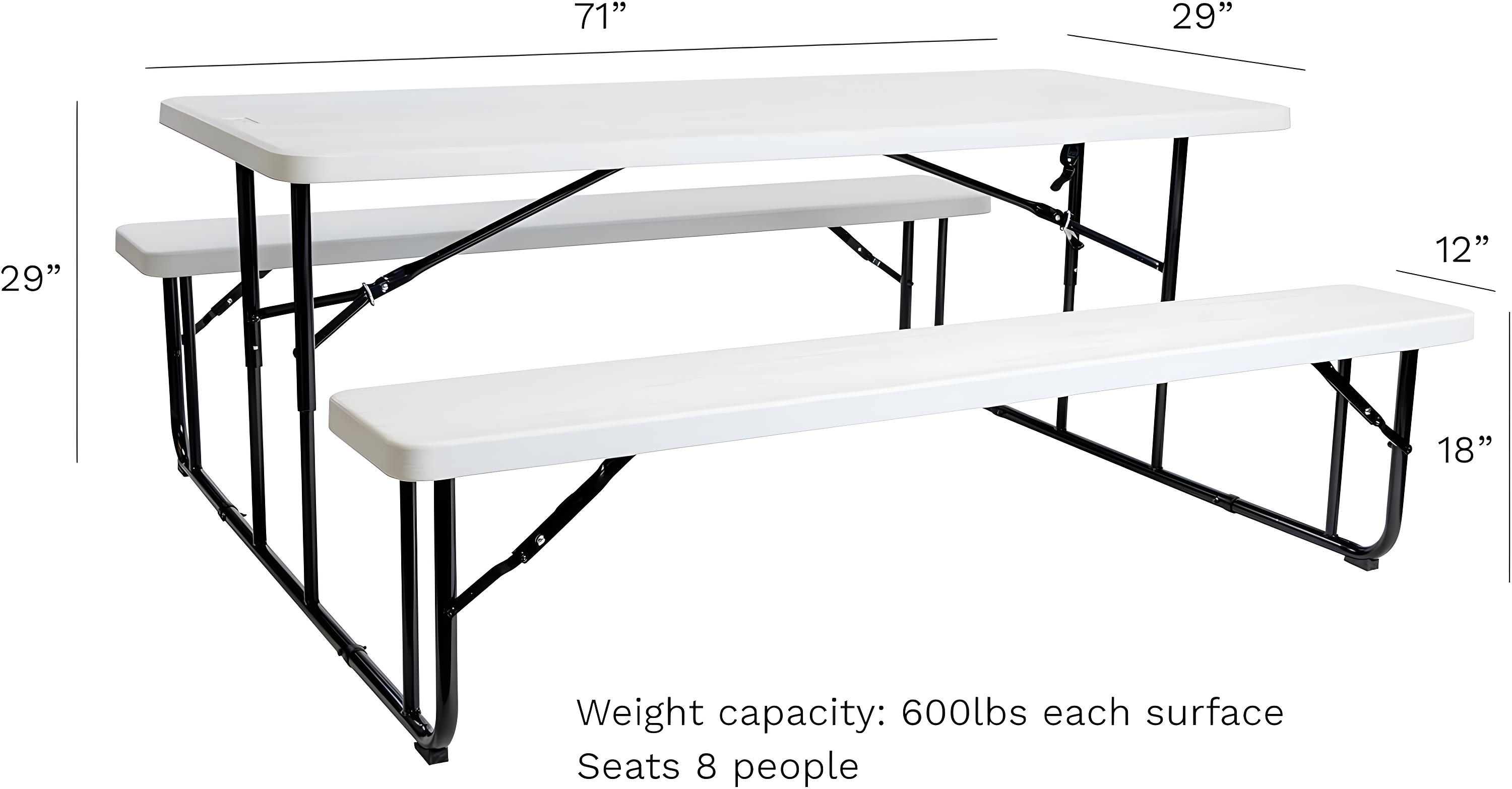 Iceberg Enterprises 72'' Rectangular Portable Folding Table with 2 Chairs