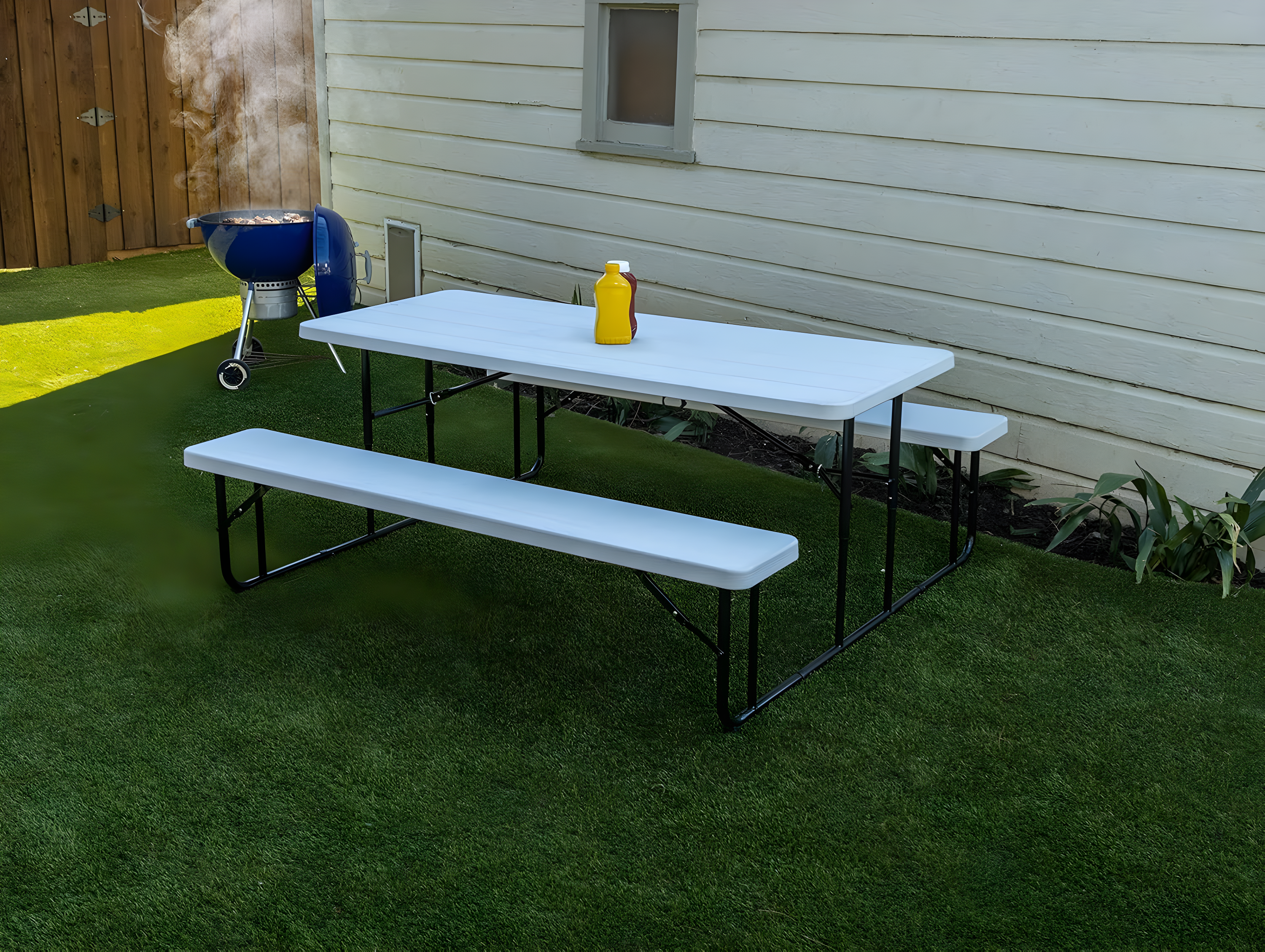 Iceberg Enterprises 72'' Rectangular Portable Folding Table with 2 Chairs