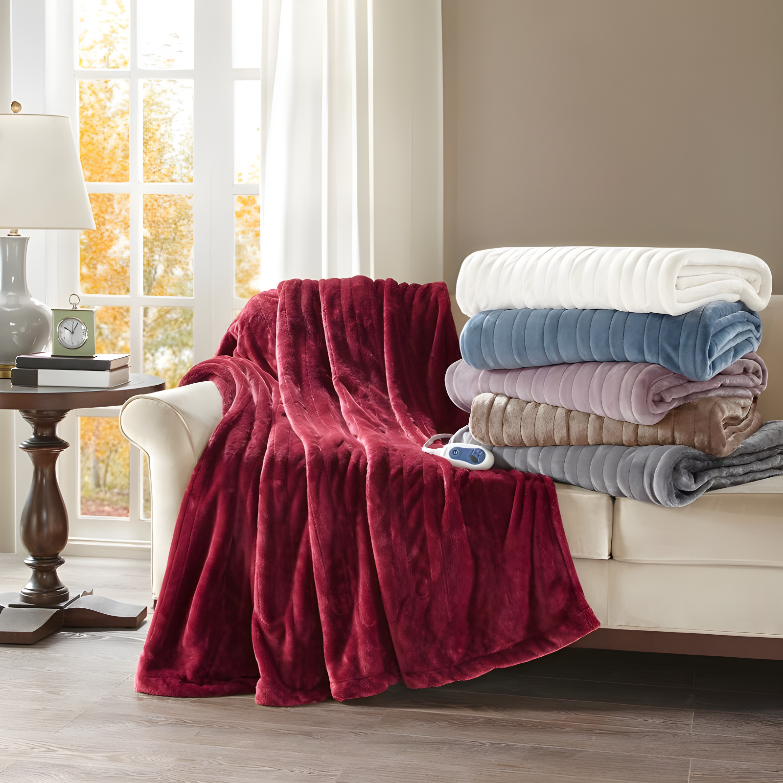 Beautyrest Heated Plush Oversized Throw