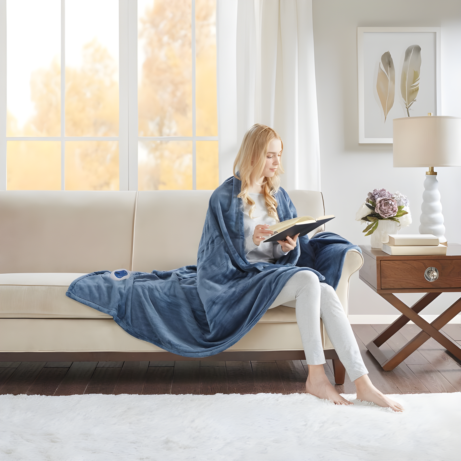 Beautyrest Heated Plush Oversized Throw
