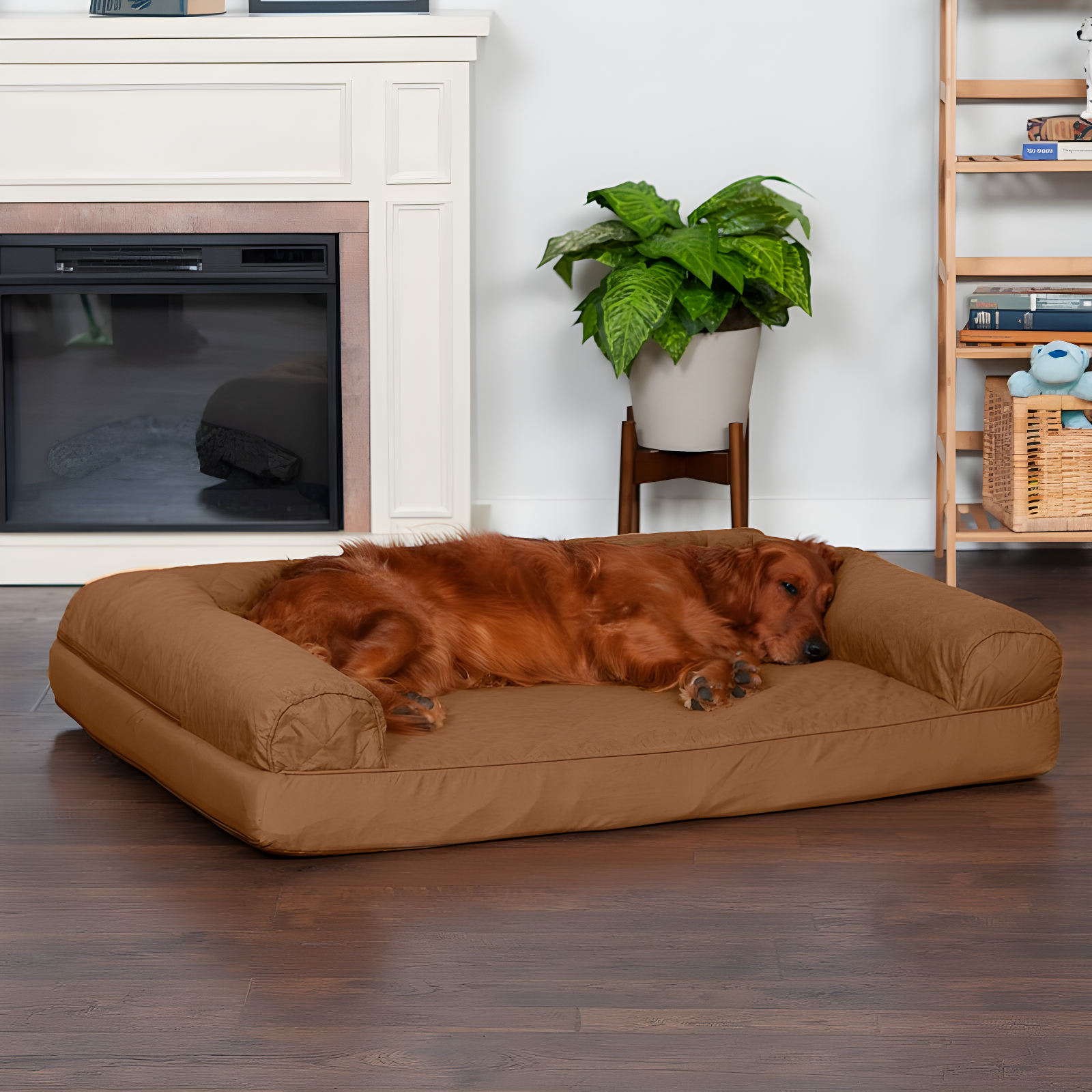 Quilted Orthopedic Bolster Sofa Pet Bed