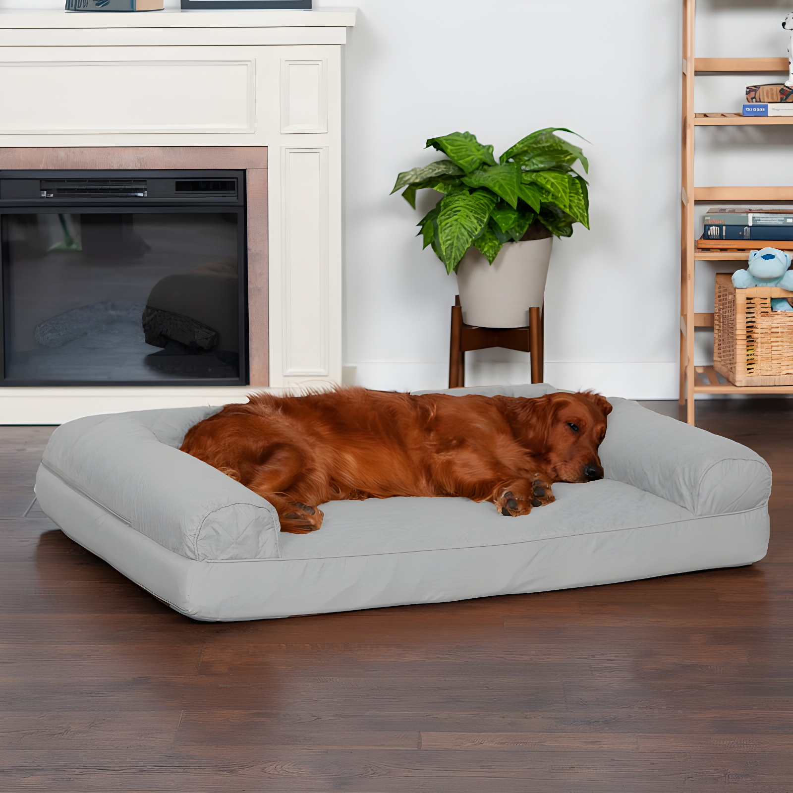 Quilted Orthopedic Bolster Sofa Pet Bed
