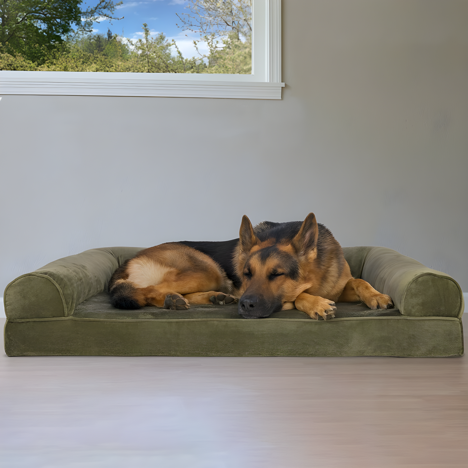 Quilted Orthopedic Bolster Sofa Pet Bed