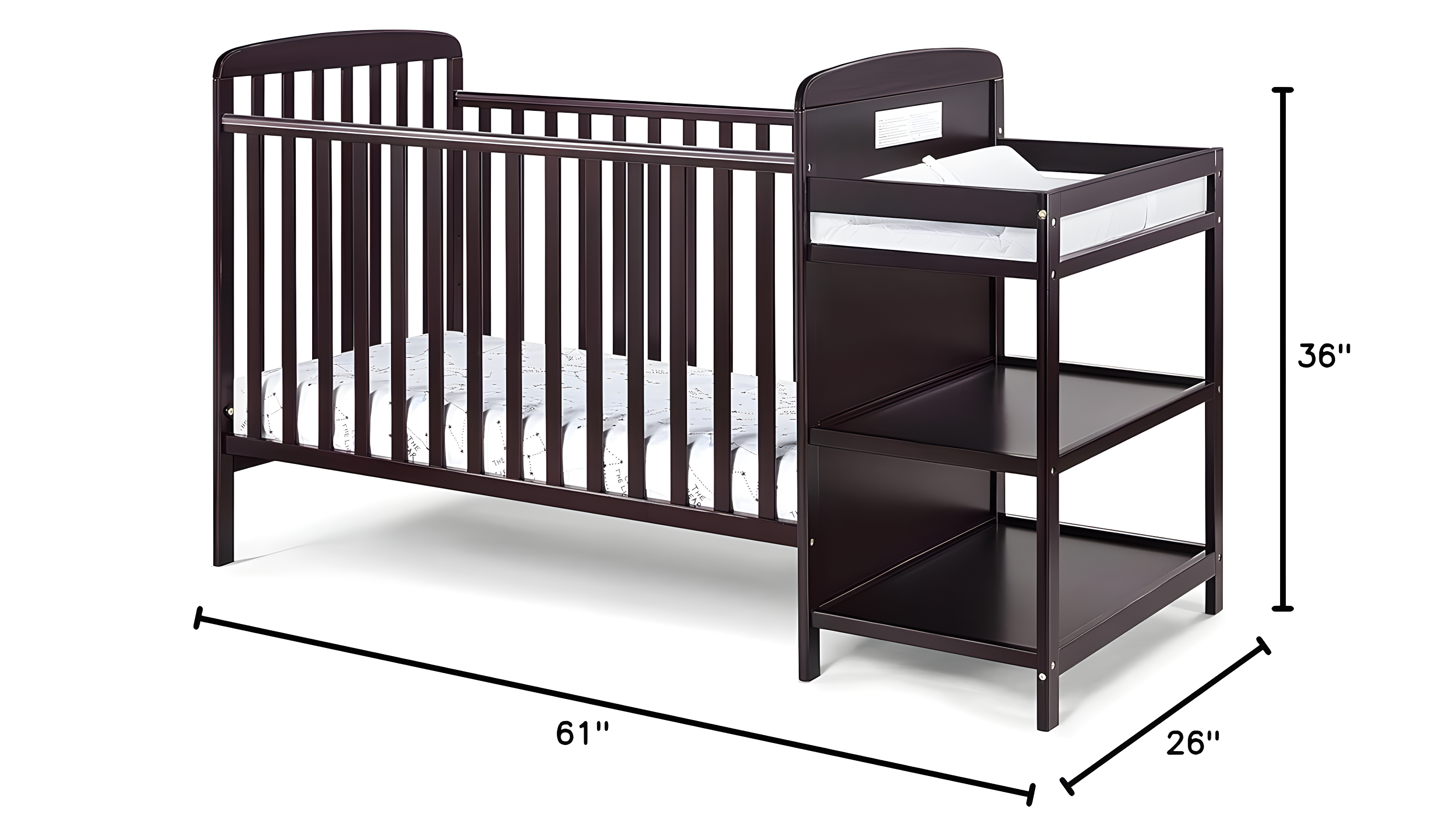 Ramsey 3-in-1 Convertible Crib and Changer Combo