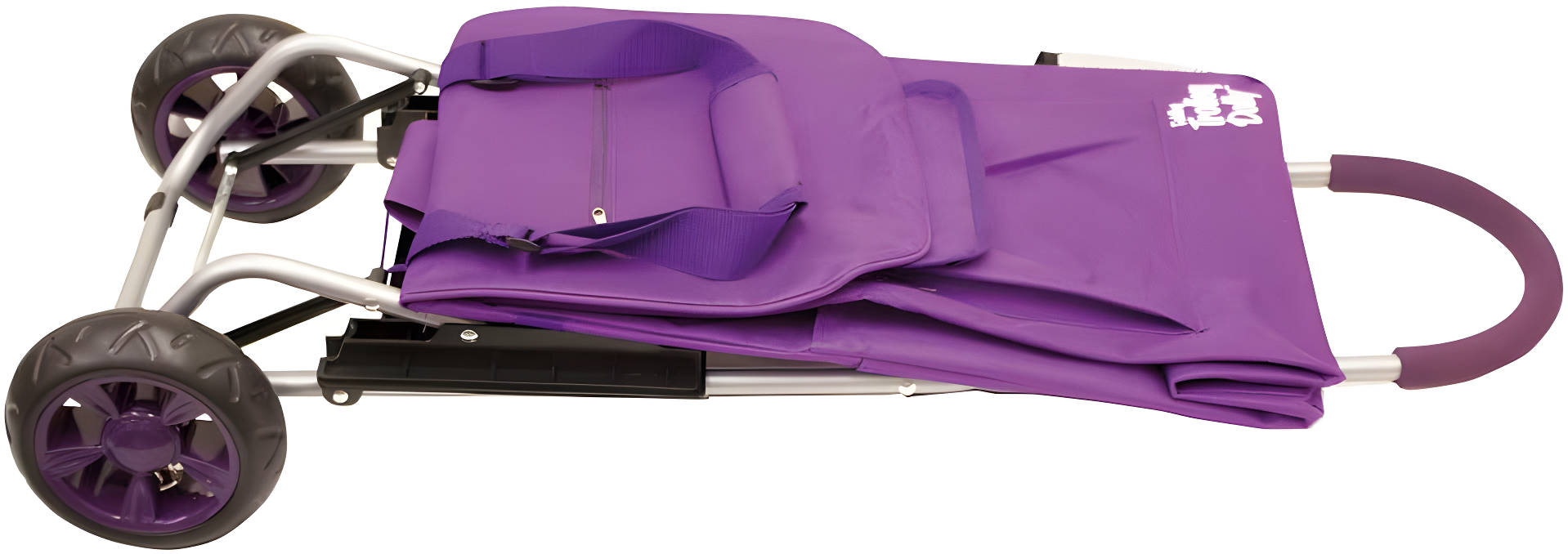 dbest products Trolley Dolly Foldable Shopping Cart for Groceries with Wheels Removable Bag Rolling Personal Handtruck - Purple