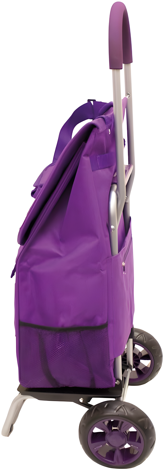 dbest products Trolley Dolly Foldable Shopping Cart for Groceries with Wheels Removable Bag Rolling Personal Handtruck - Purple