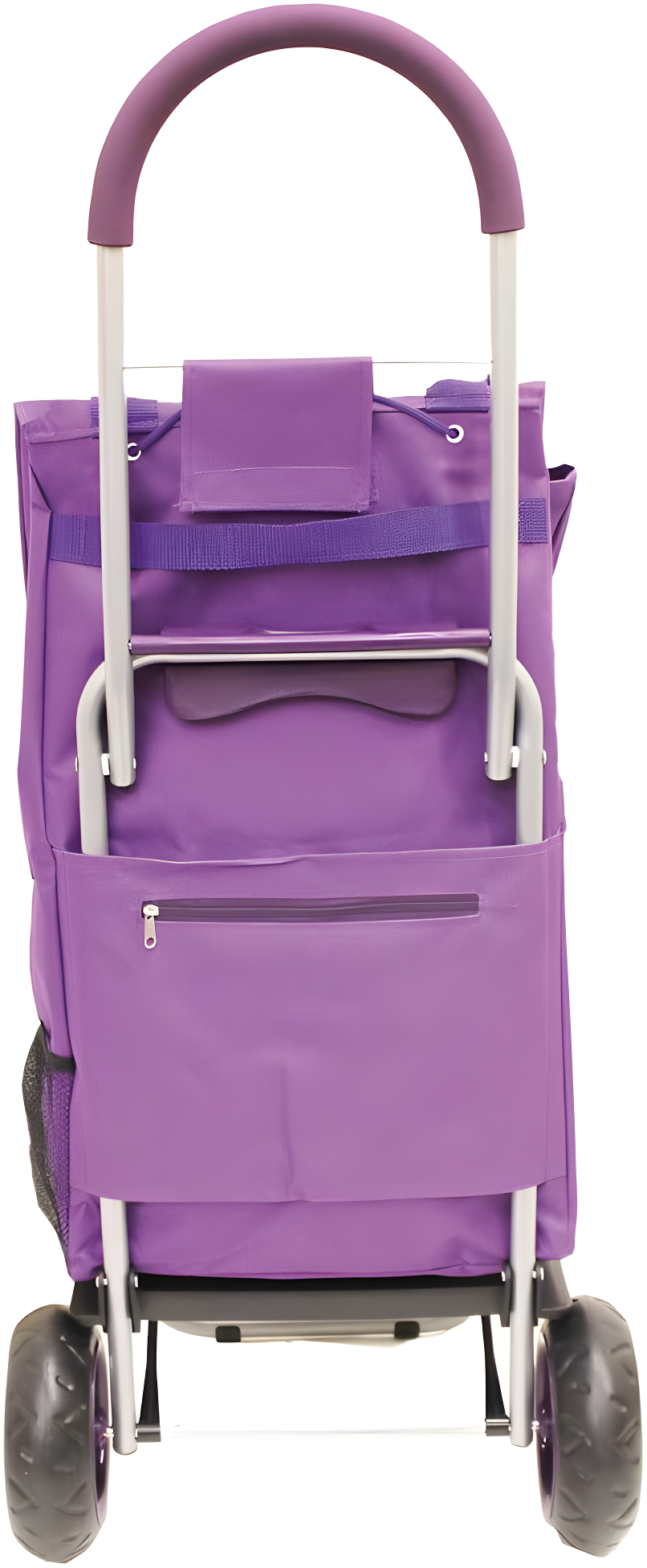 dbest products Trolley Dolly Foldable Shopping Cart for Groceries with Wheels Removable Bag Rolling Personal Handtruck - Purple