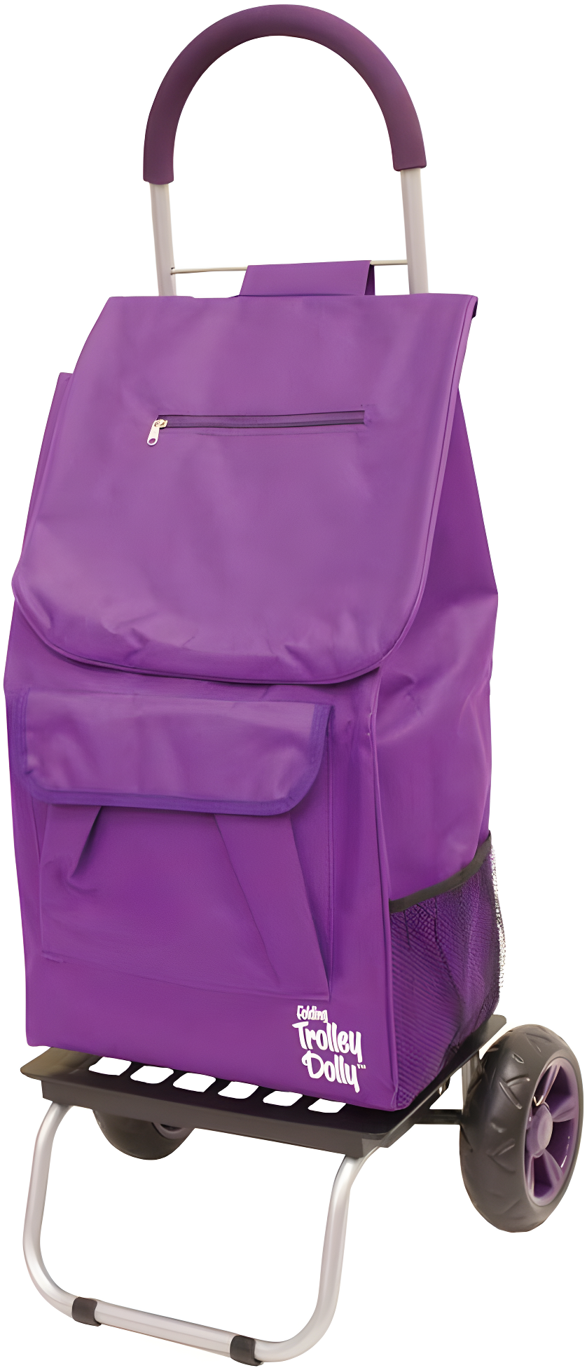 dbest products Trolley Dolly Foldable Shopping Cart for Groceries with Wheels Removable Bag Rolling Personal Handtruck - Purple