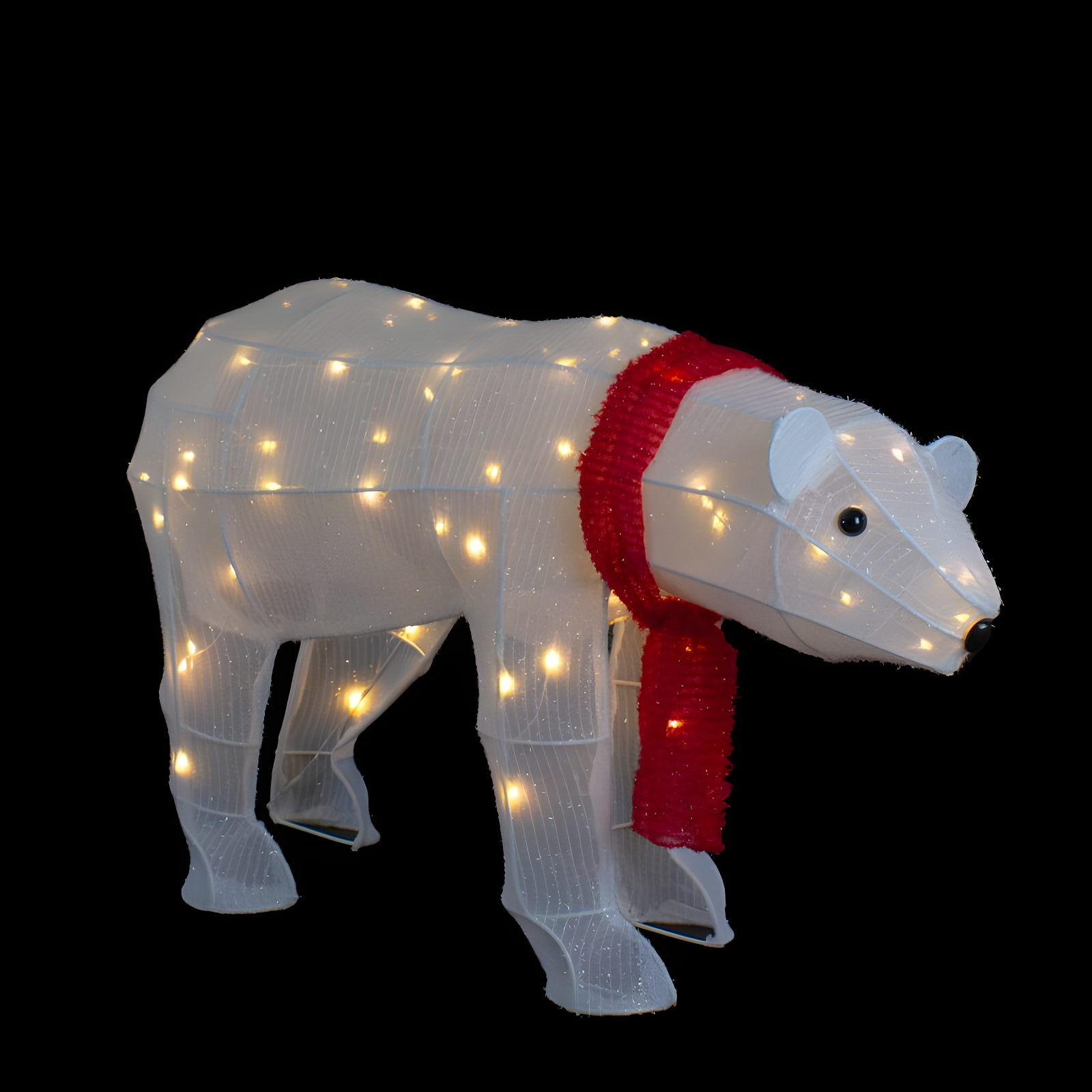 Northlight Seasonal 32" LED Lighted Tinsel Polar Bear Outdoor Christmas Decoration
