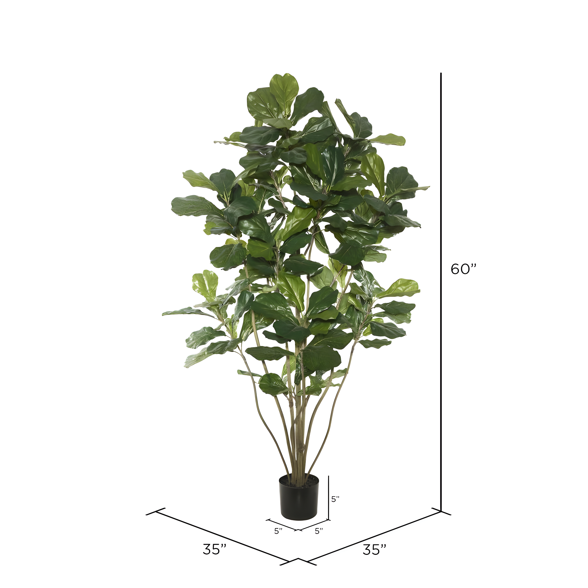 Vickerman  Potted Fiddle Tree - Green - 5in.