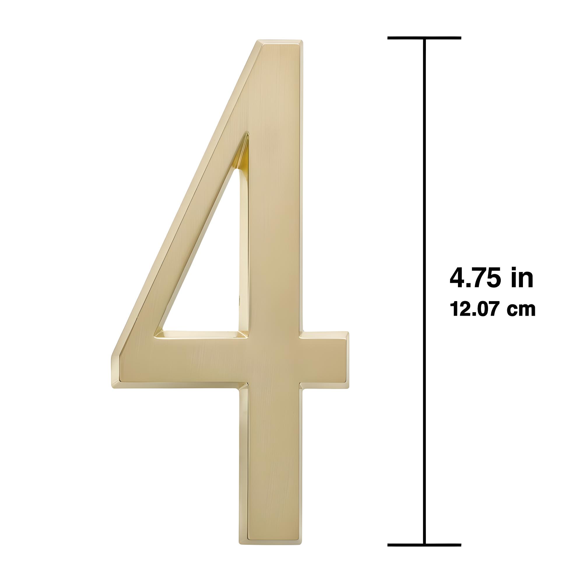 Whitehall Products DeSign-it Standard Plaque, 4.75” Number 4 Satin Brass
