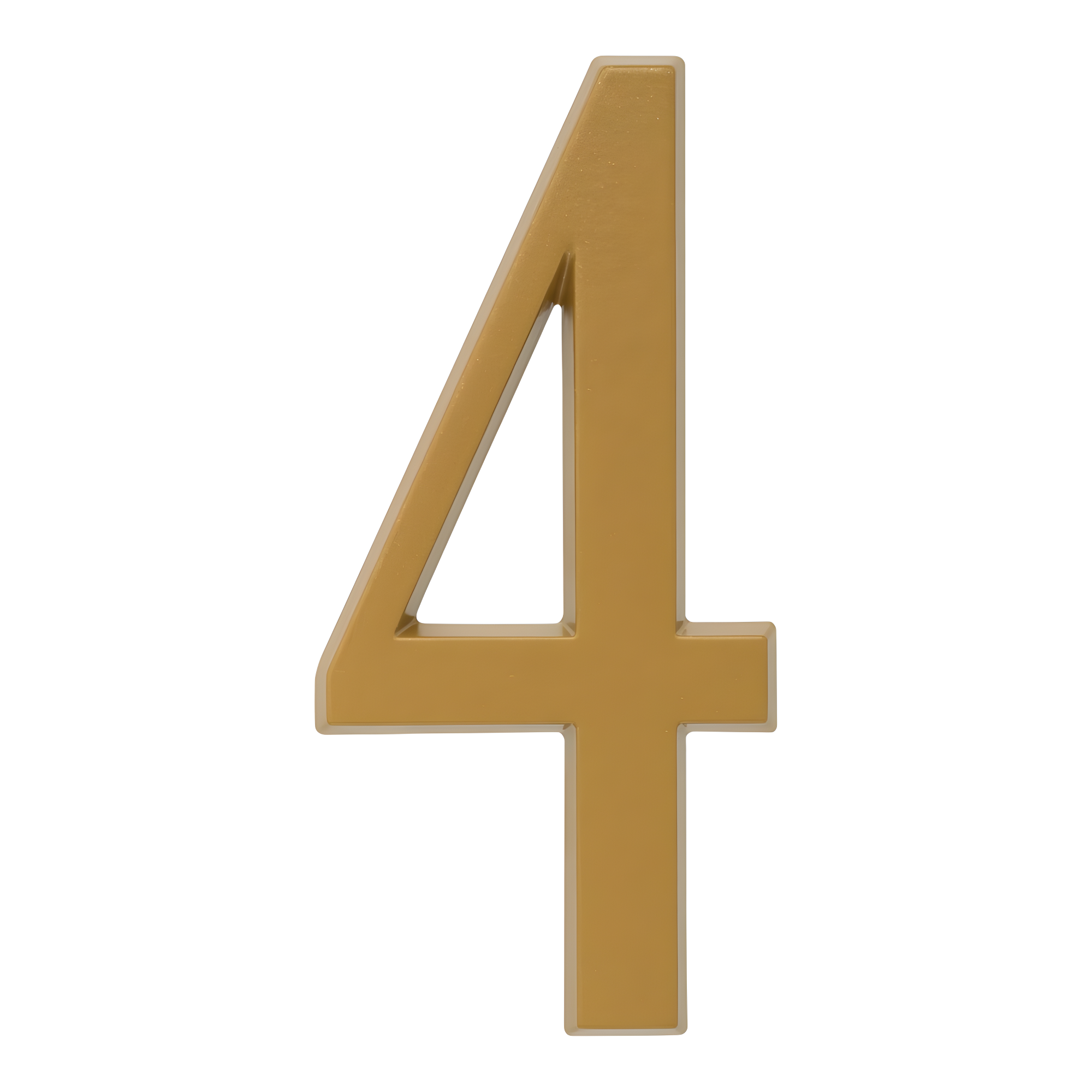 Whitehall Products DeSign-it Standard Plaque, 4.75” Number 4 Satin Brass