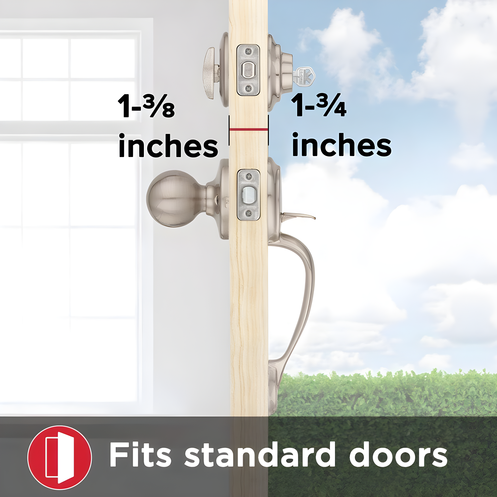 Handleset with Deadbolt and Door Two Piece and Rosette