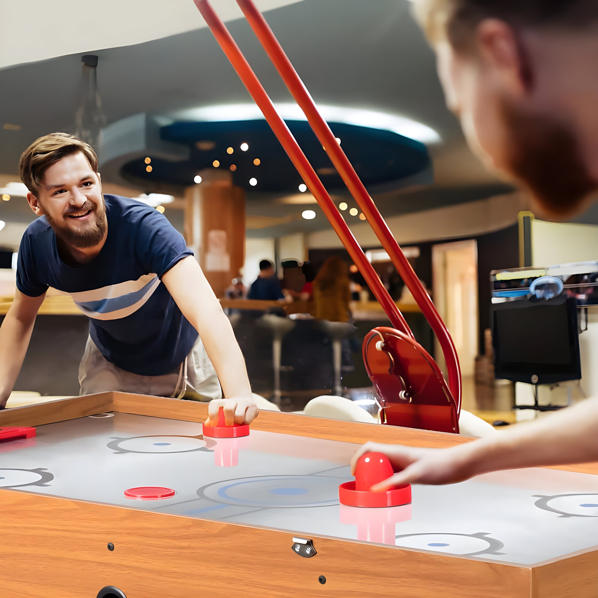 JETEHO Multi Game Table, 3-In-1 48" Combo Game Table W/Soccer, Billiard, Slide Hockey, Wood Foosball Table, Perfect For Game Rooms, Arcades, Bars, Parties, Family Night