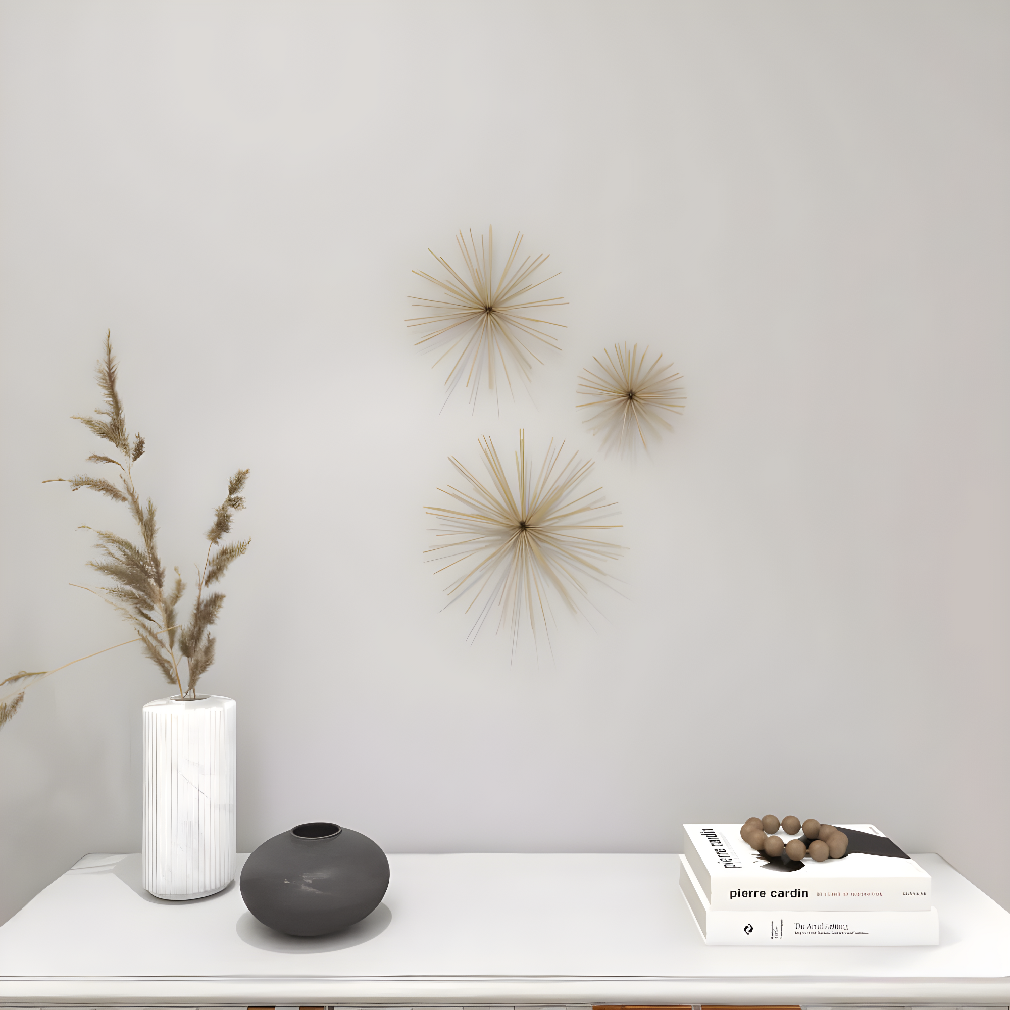 Metal 3D Long Spike Starburst Home Wall Decor Set