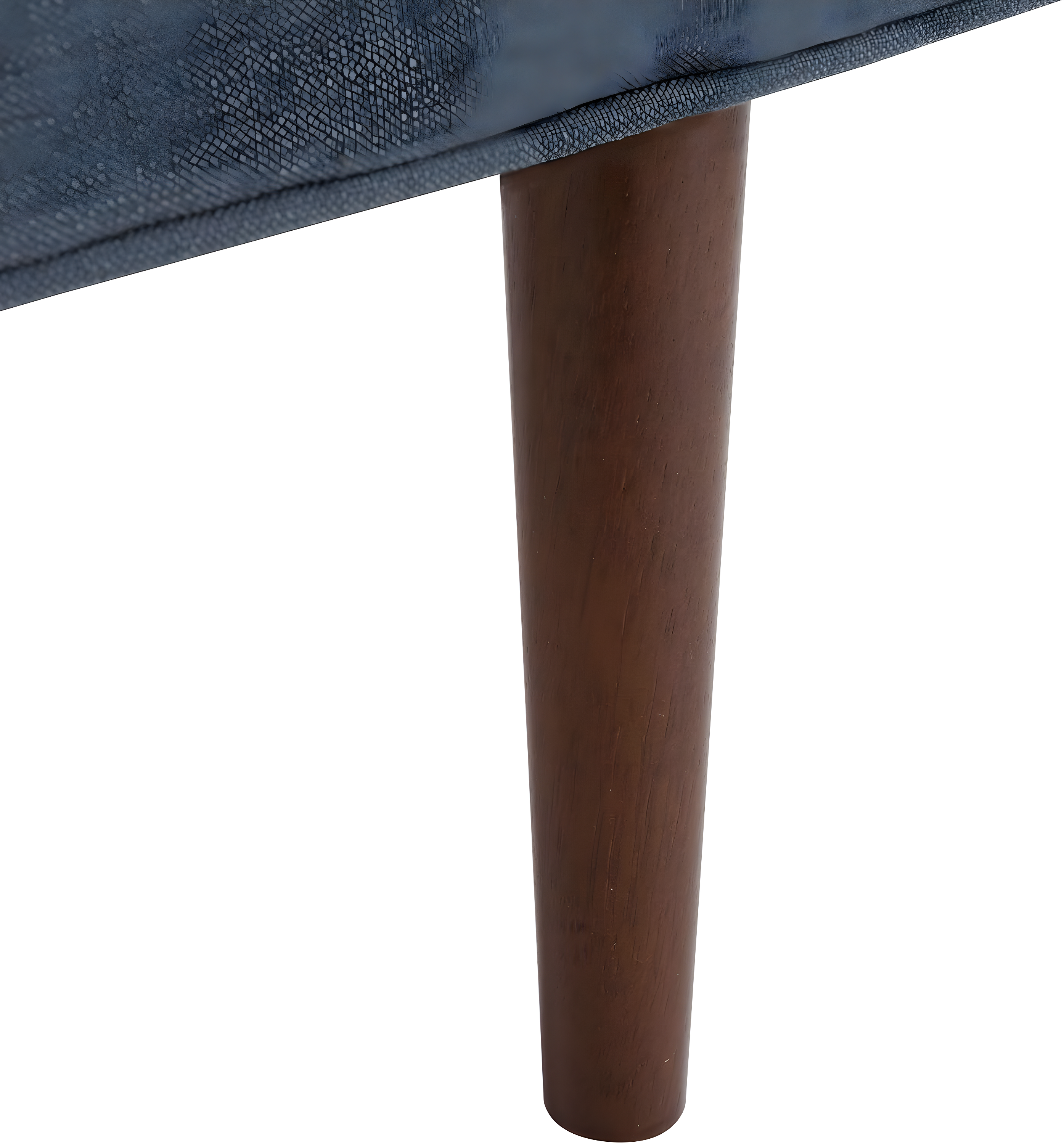 Henri Mid-Century Bench - Navy Linen/Walnut - Safavieh