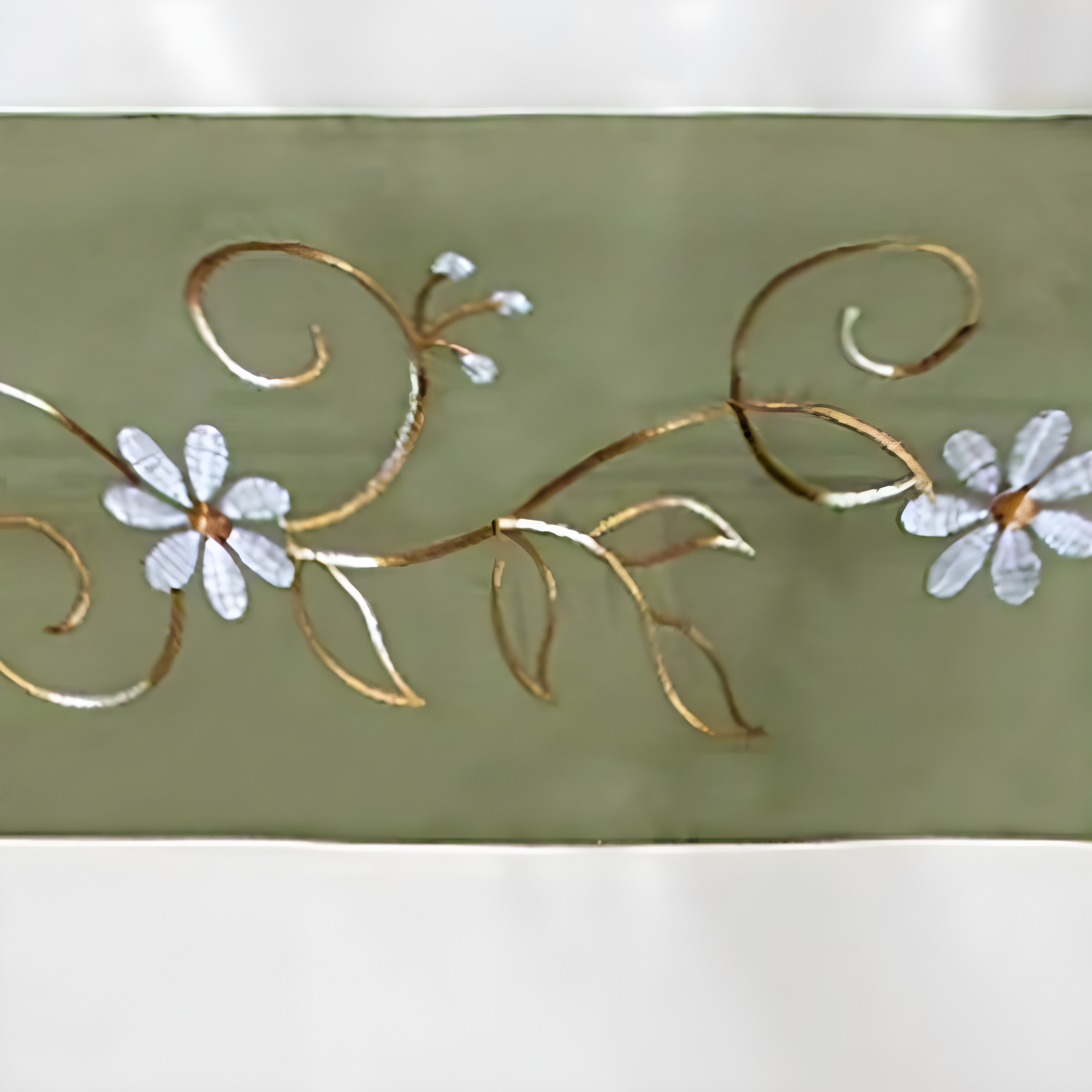 Achim Home Furnishing Berkshire Window Kitchen Curtains 3-Piece Embellished Cottage Set - 56" (W) x 36" (L) Complete Set, Green